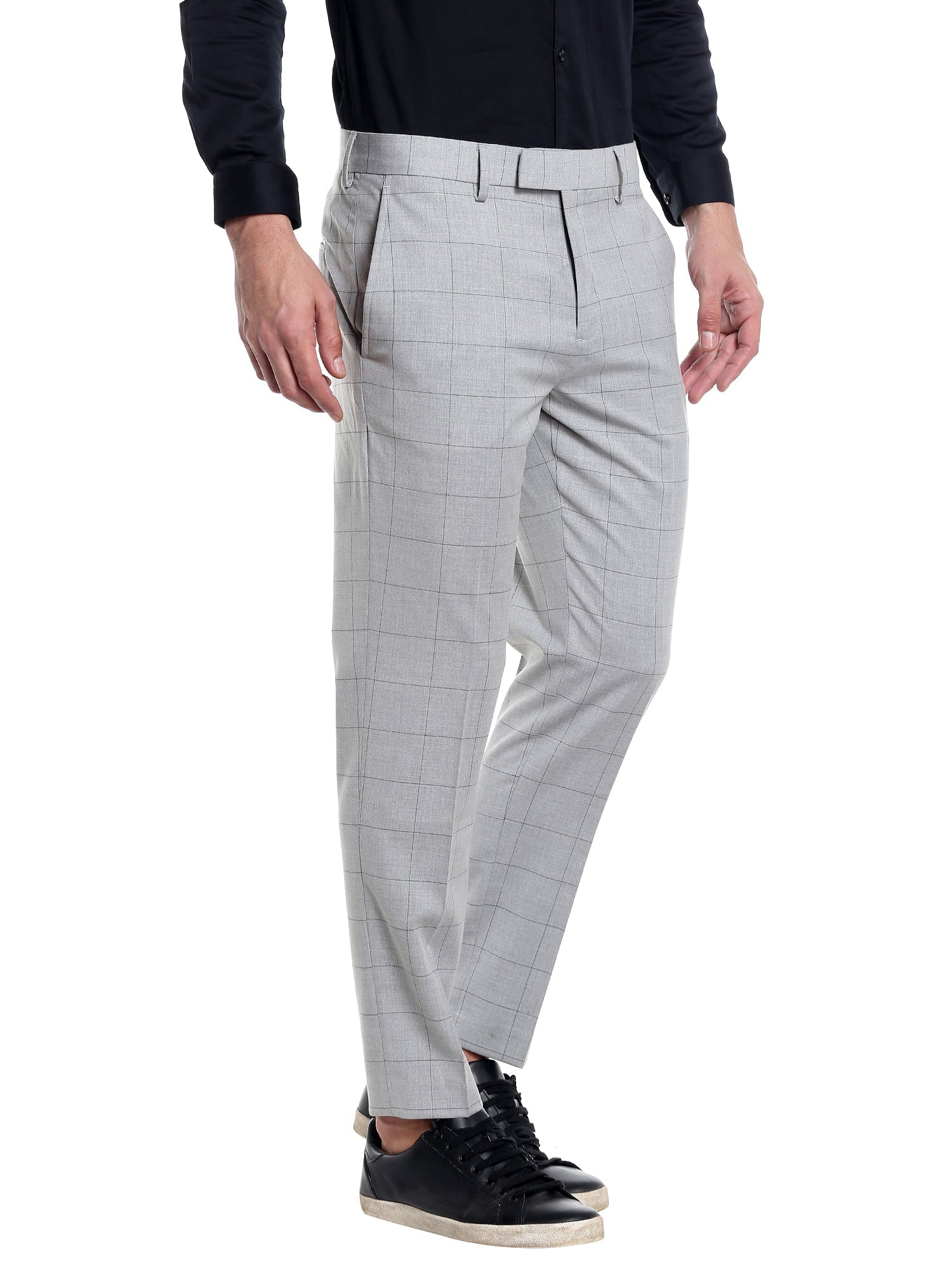 Grey Check Trousers