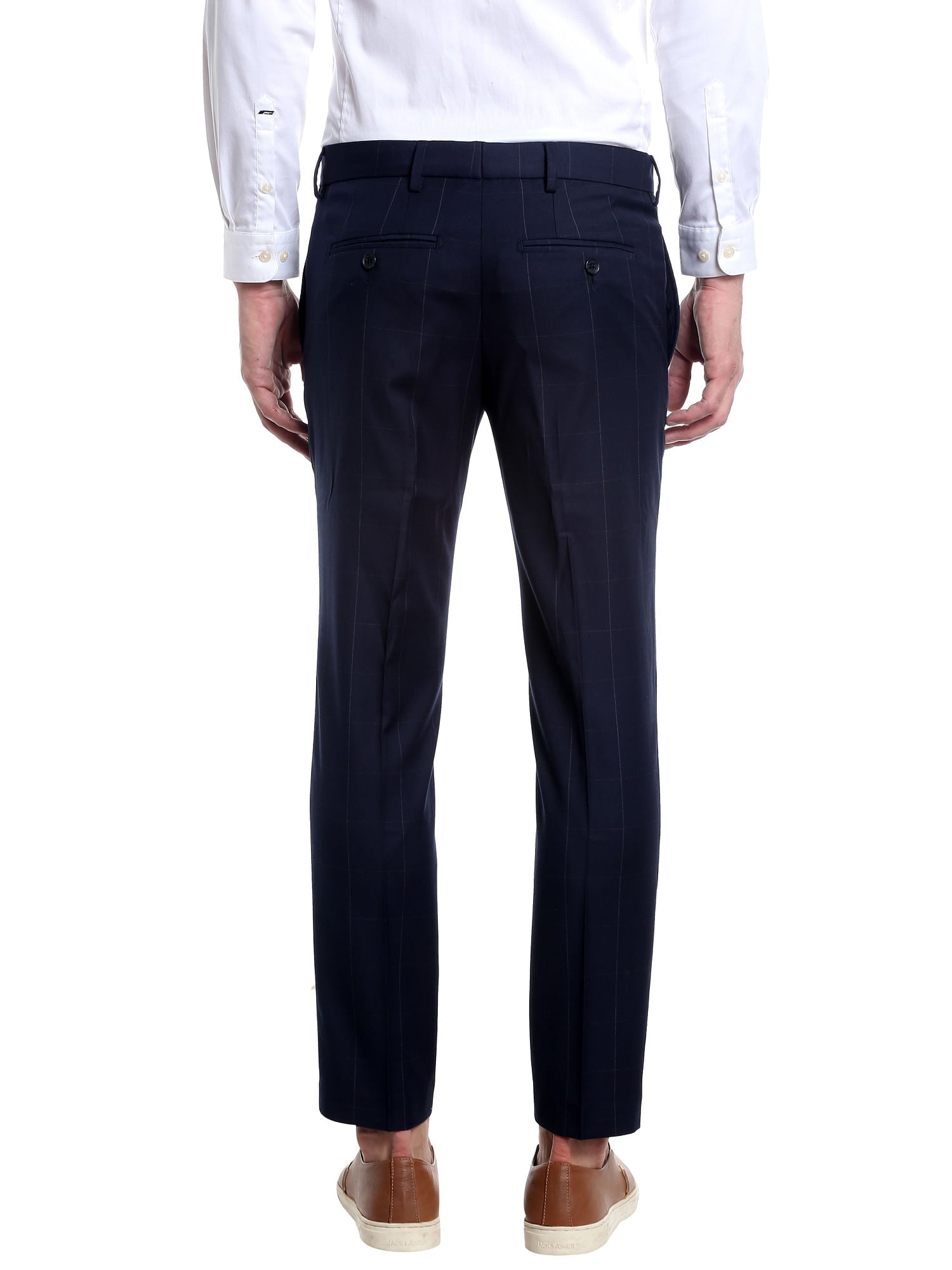Dark Blue Check Trousers
