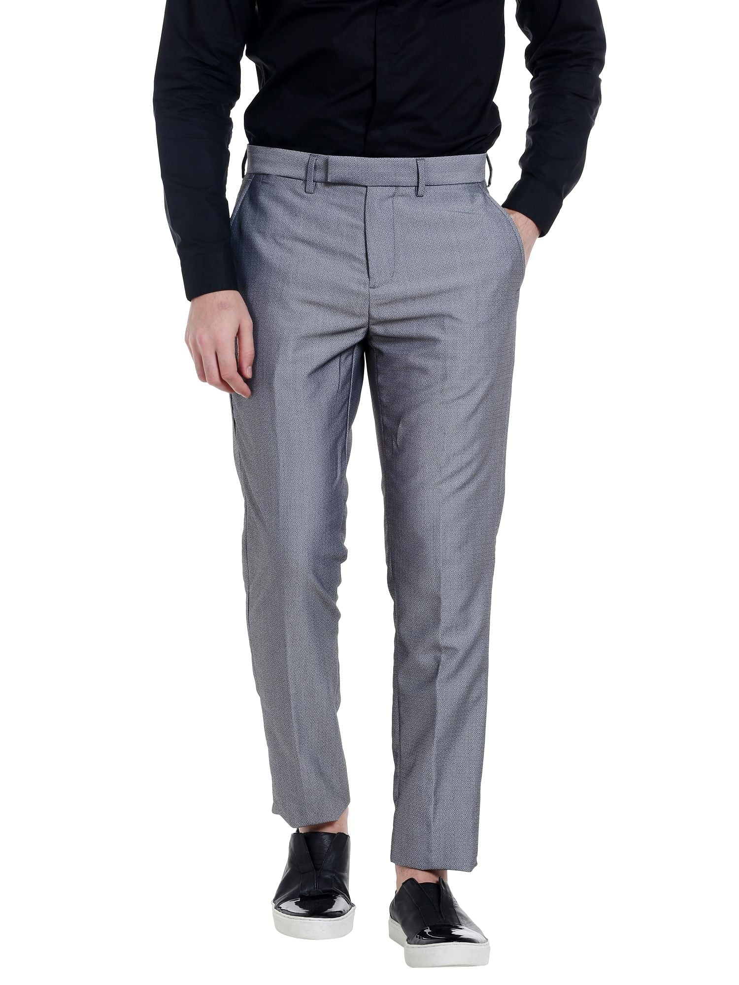 Dark Grey Regular Fit Trousers