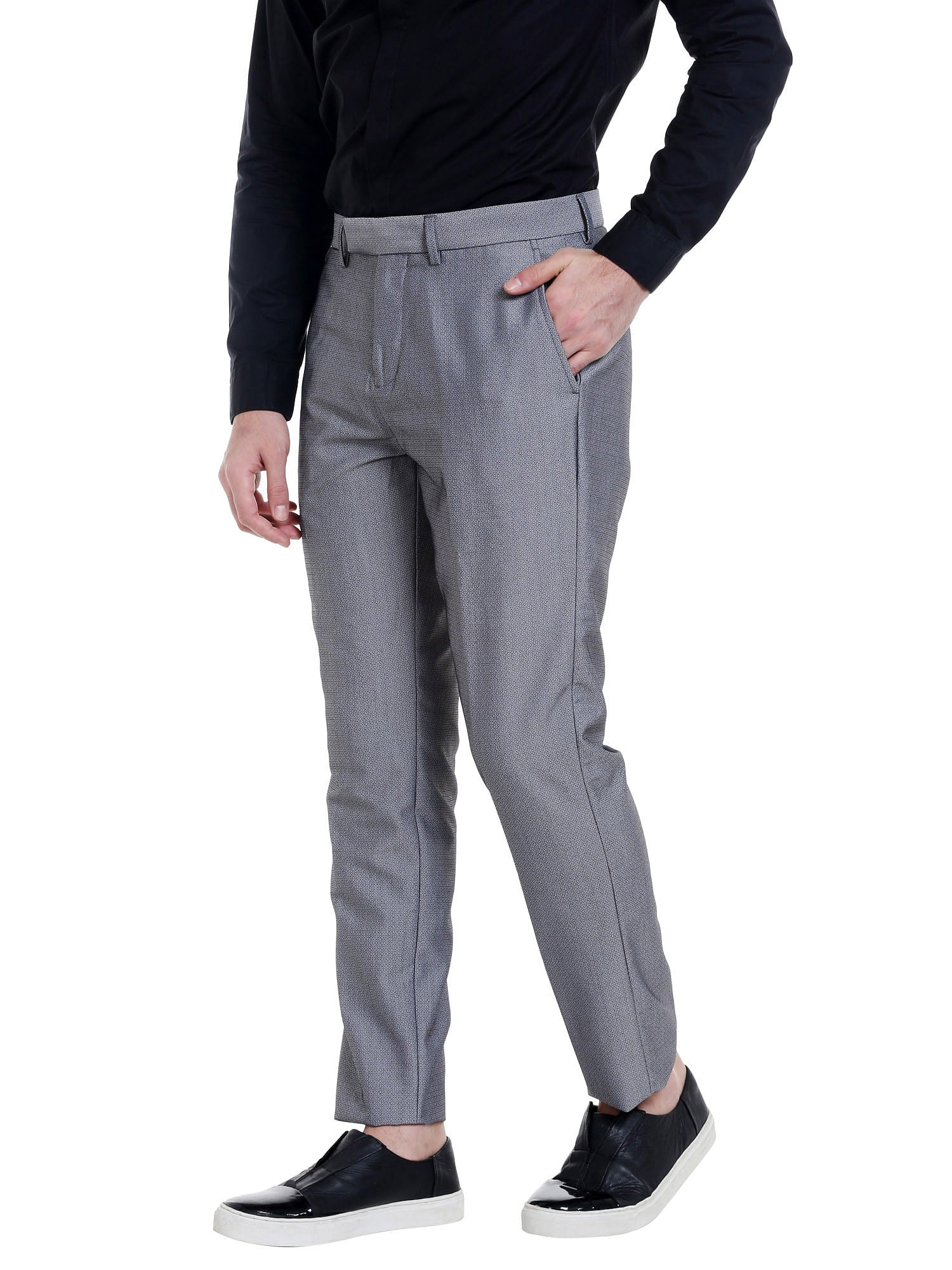 Dark Grey Regular Fit Trousers