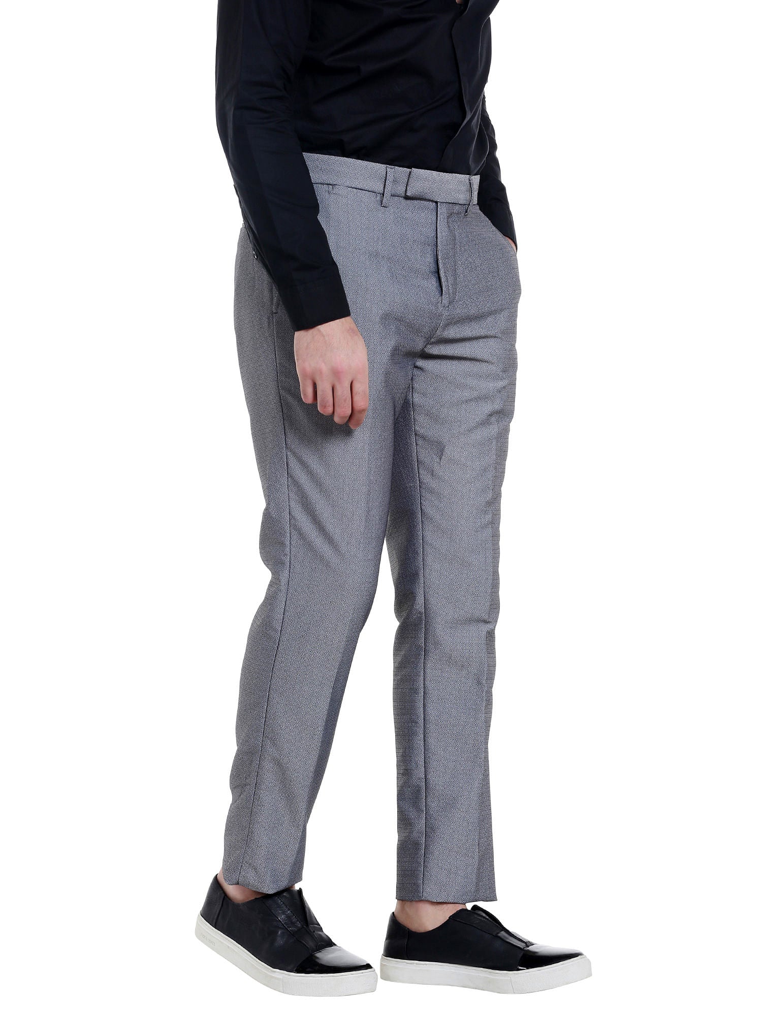 Dark Grey Regular Fit Trousers