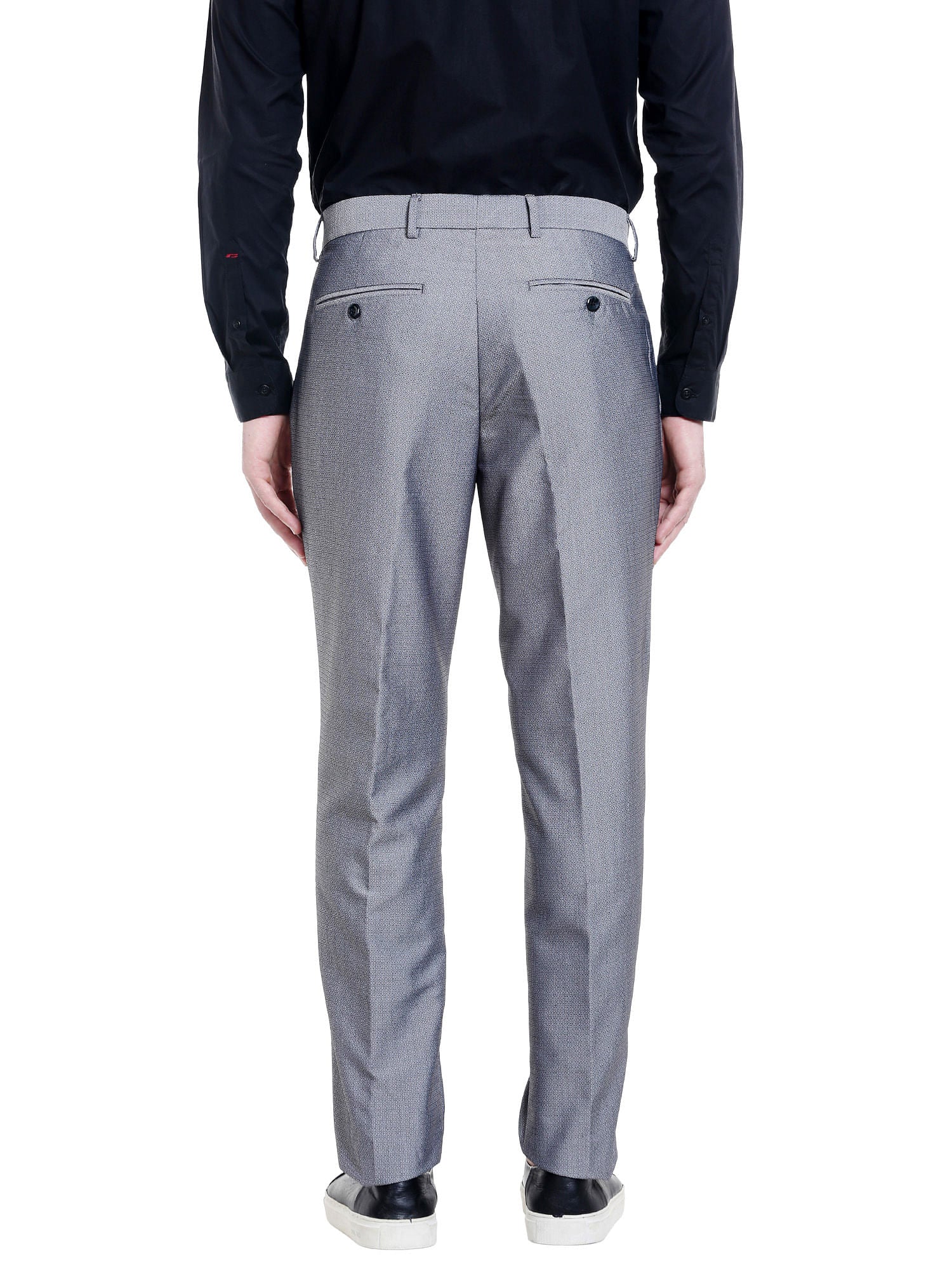 Dark Grey Regular Fit Trousers