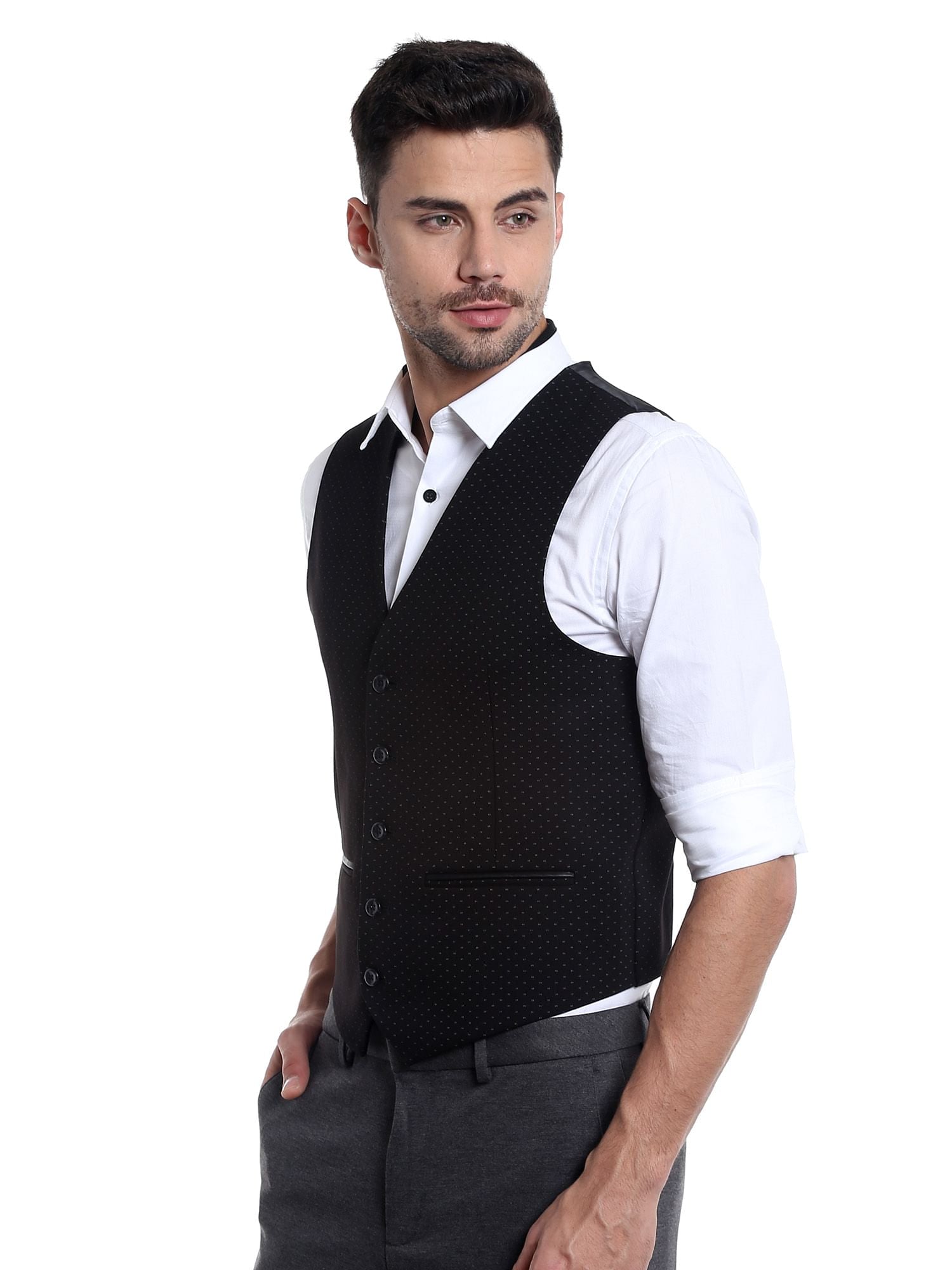 Black Printed Waistcoat