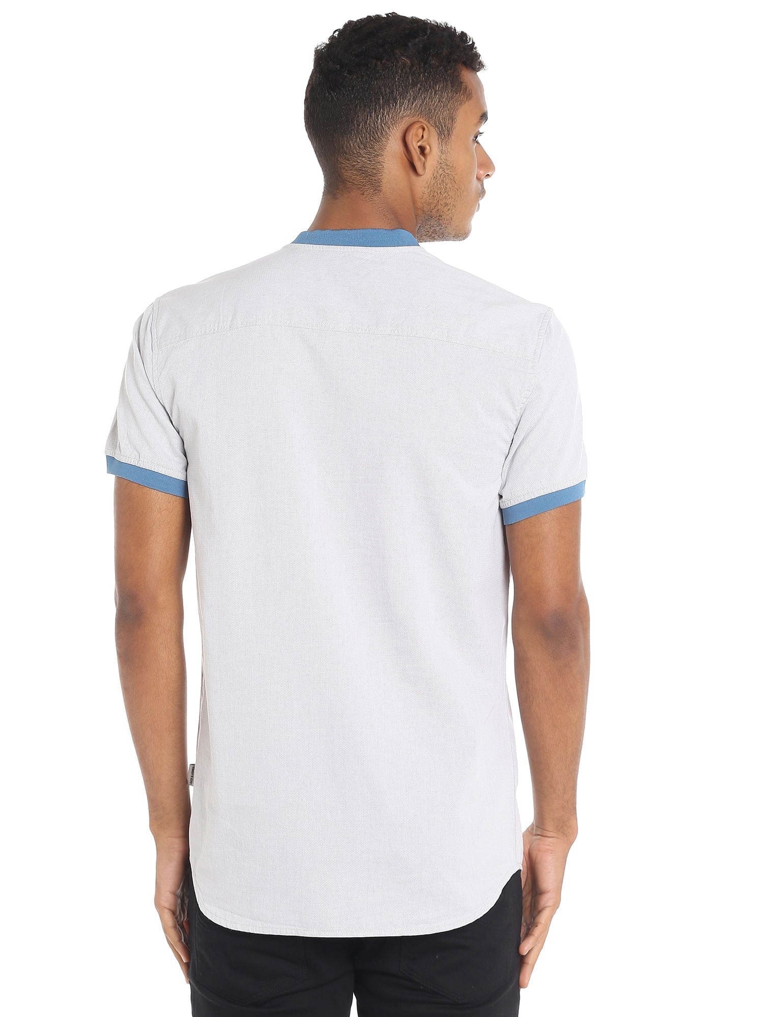 Off White Colour Blocked Slim Fit Shirt