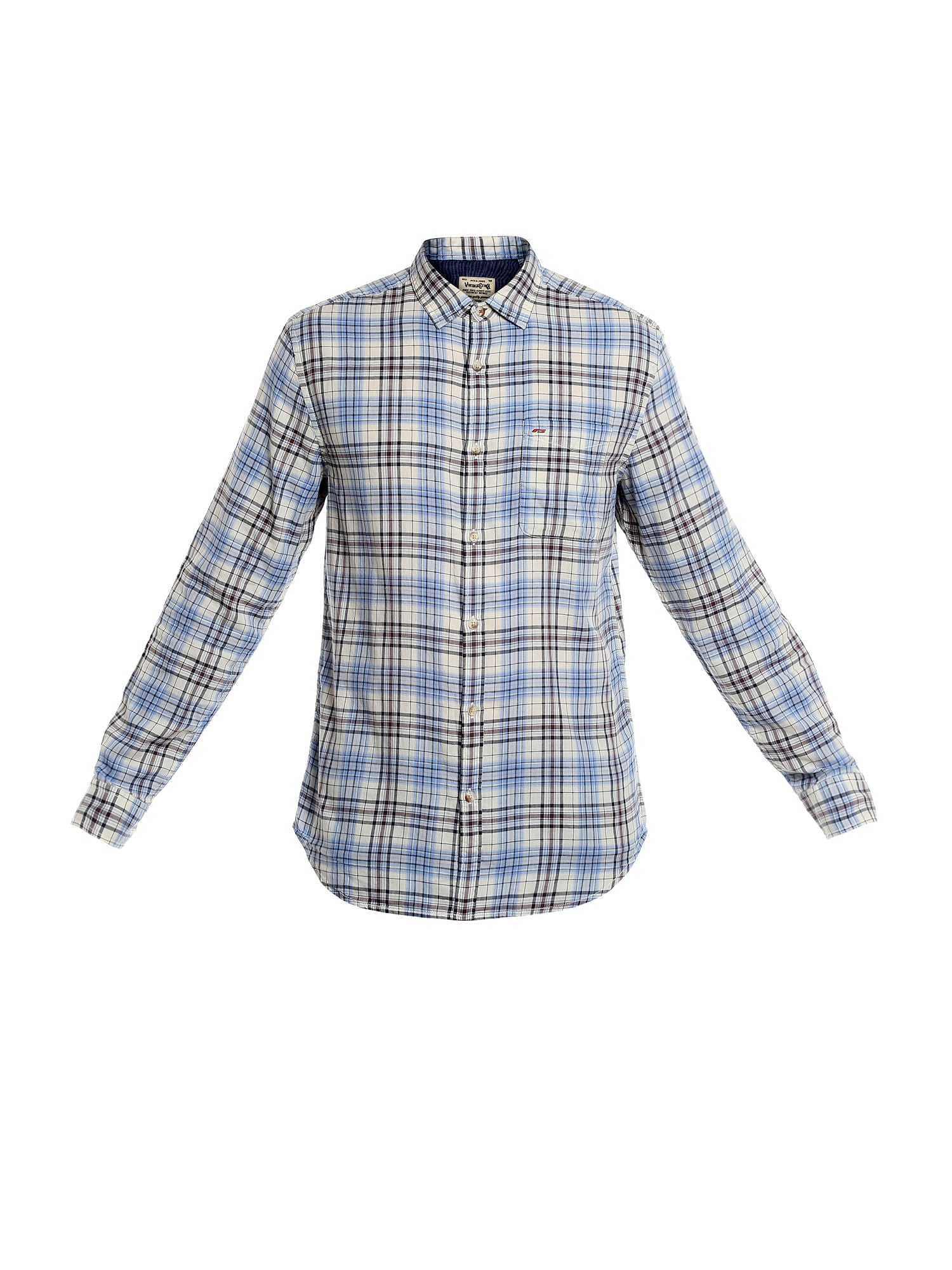 White Slim Fit Check Shirt