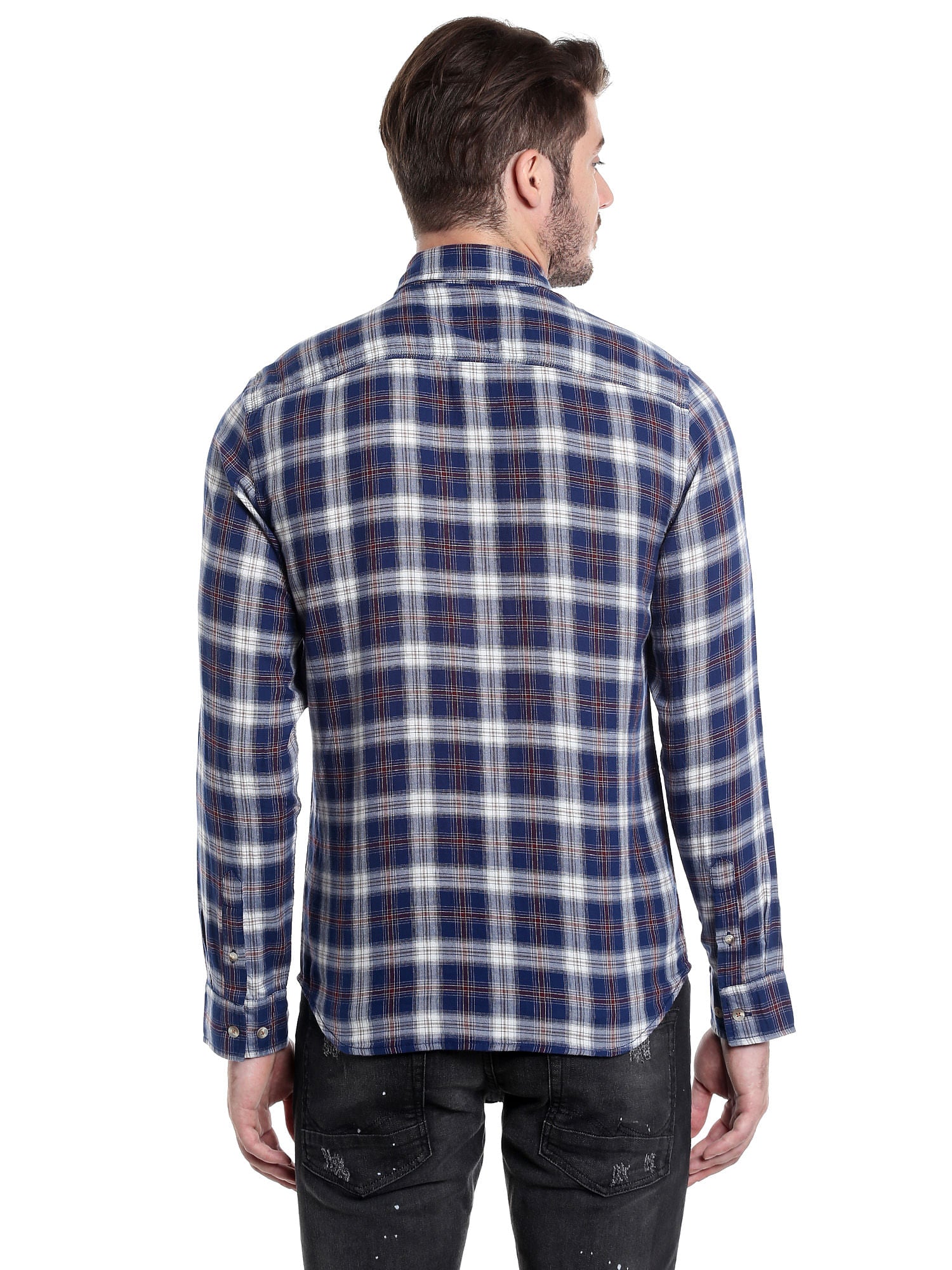 Blue Slim Fit Check Shirt