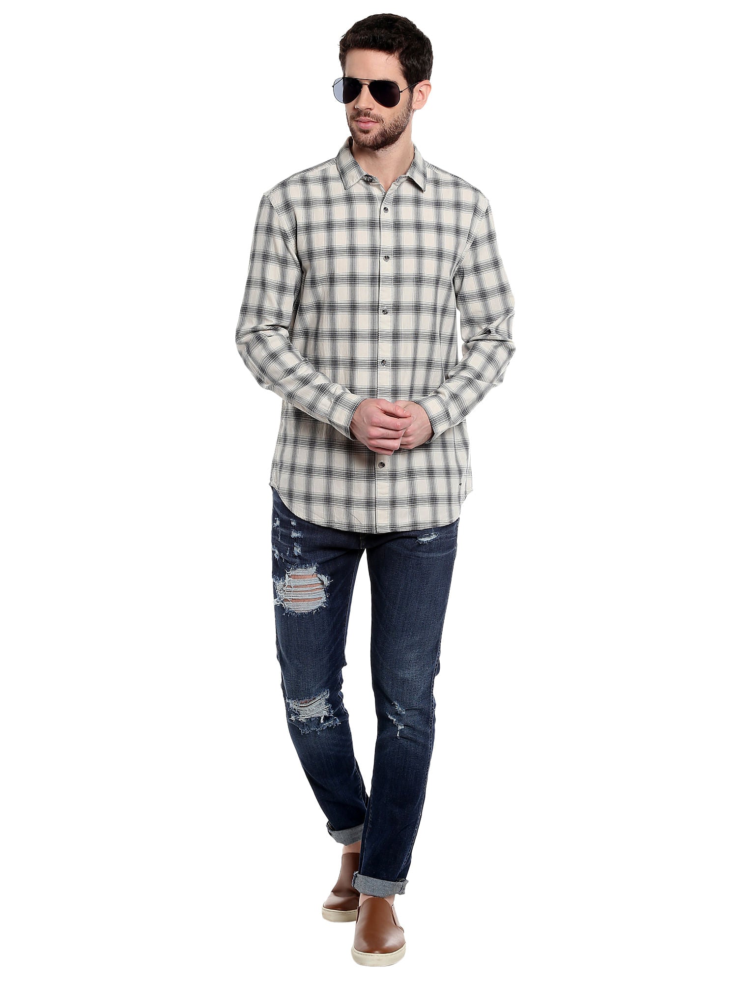 White Check Shirt
