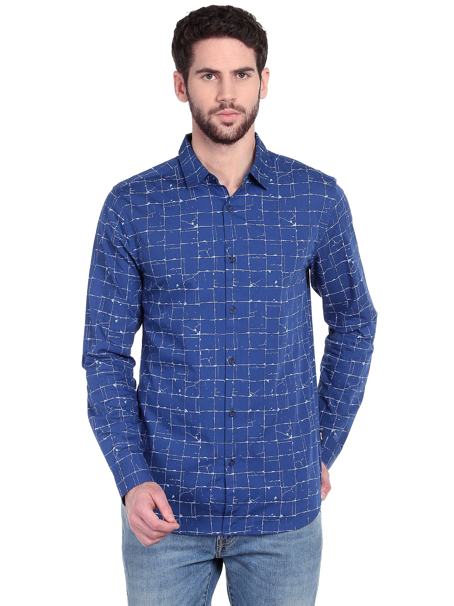 Blue Patterned Shirt