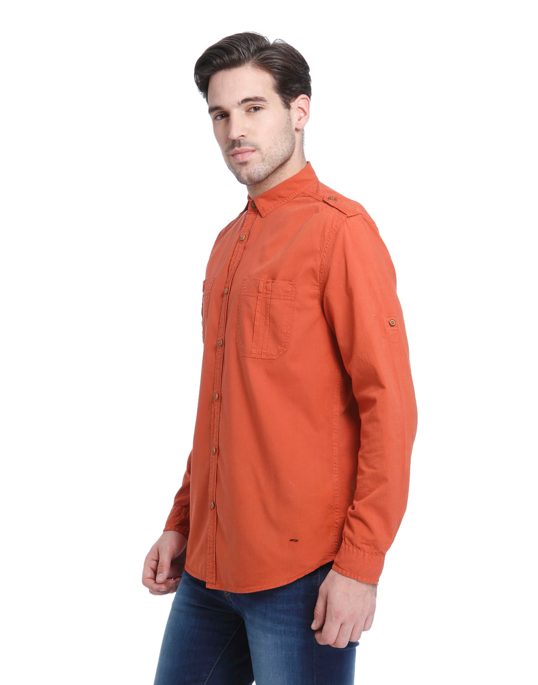Orange Slim Fit Shirt