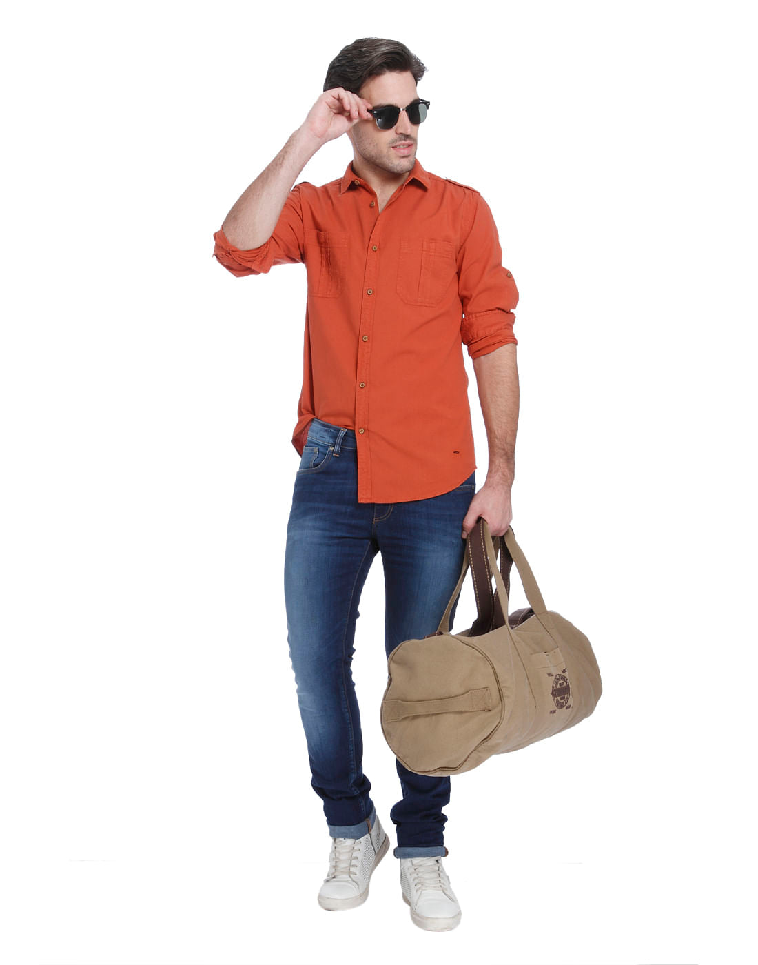 Orange Slim Fit Shirt