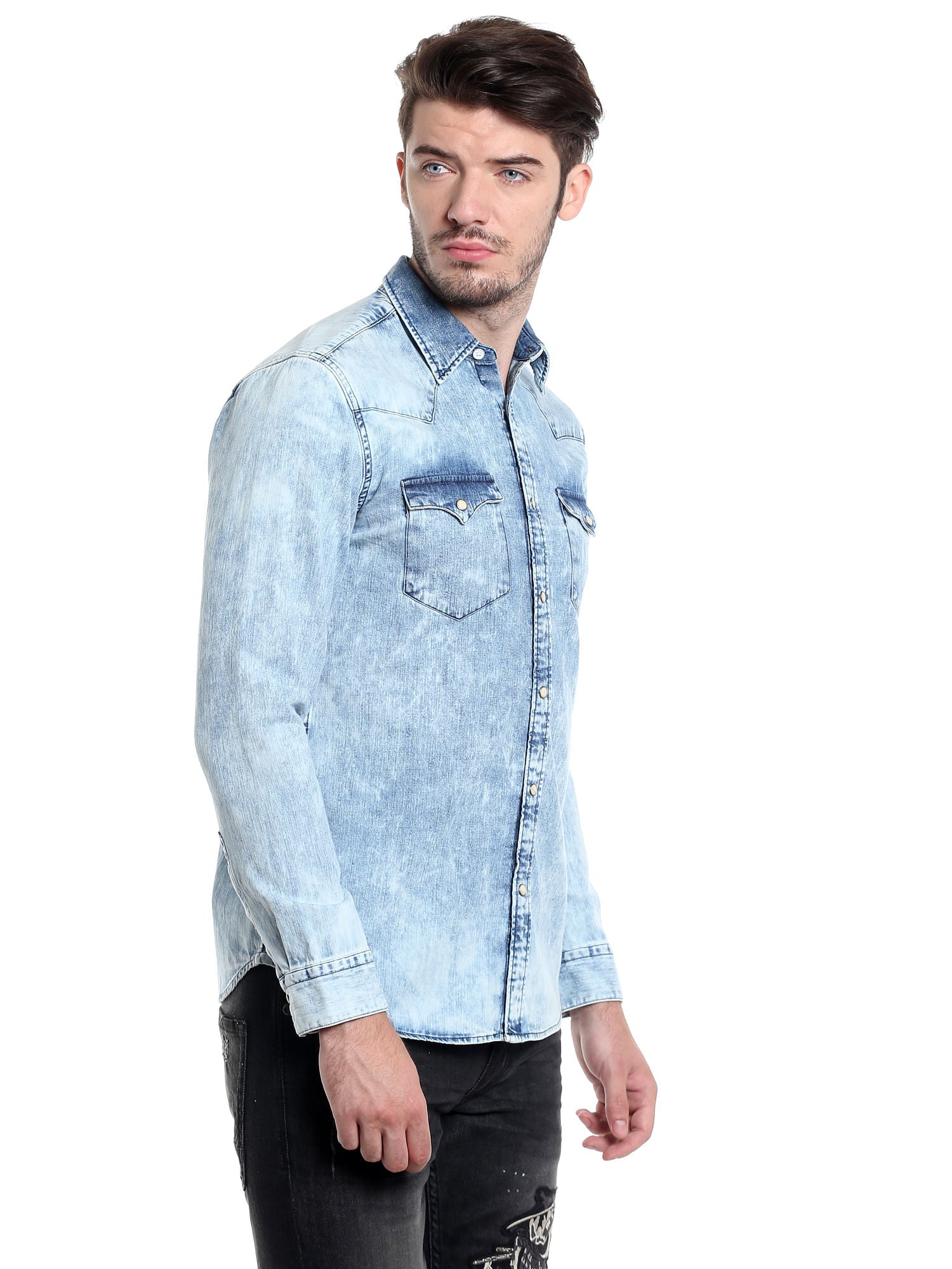 Blue Denim Slim Fit Shirt
