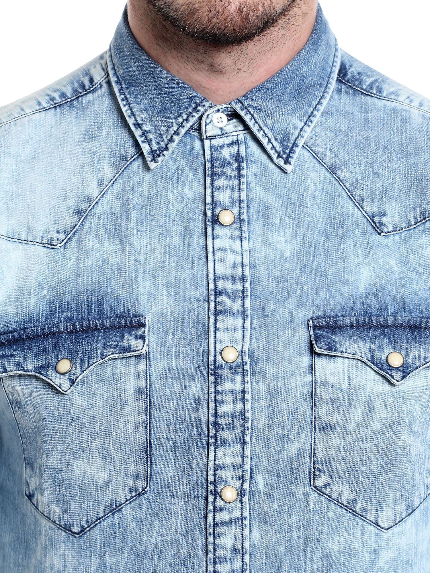Blue Denim Slim Fit Shirt