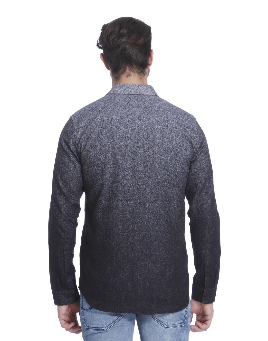 Charcoal Grey Ombre Slim Shirt