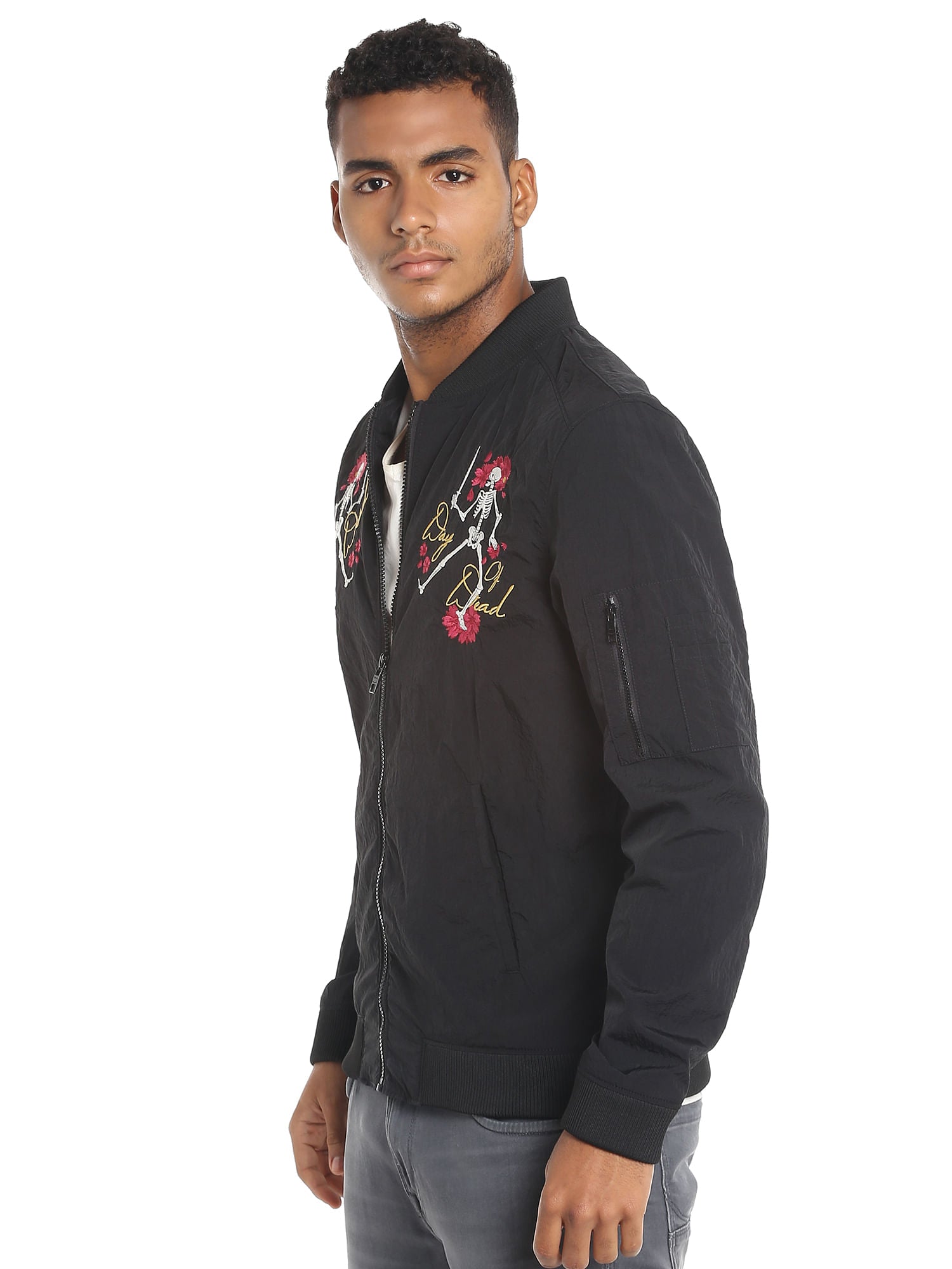 Skeleton Print Black Jacket