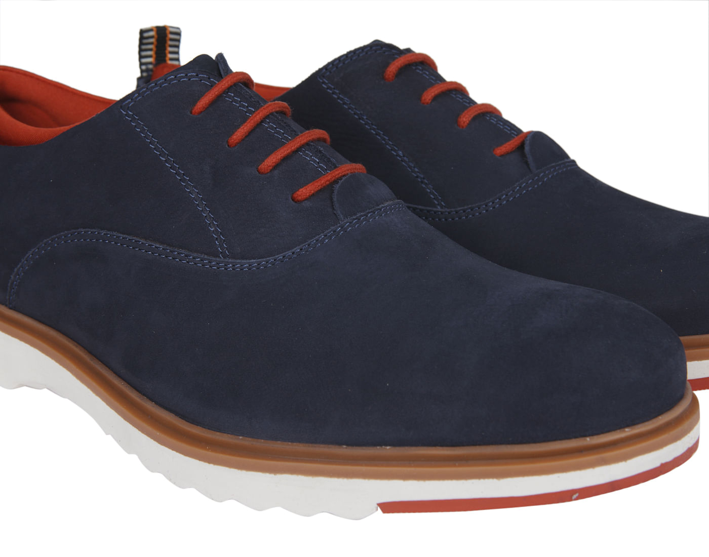 Blue & Orange Colour Blocked Formal Shoes