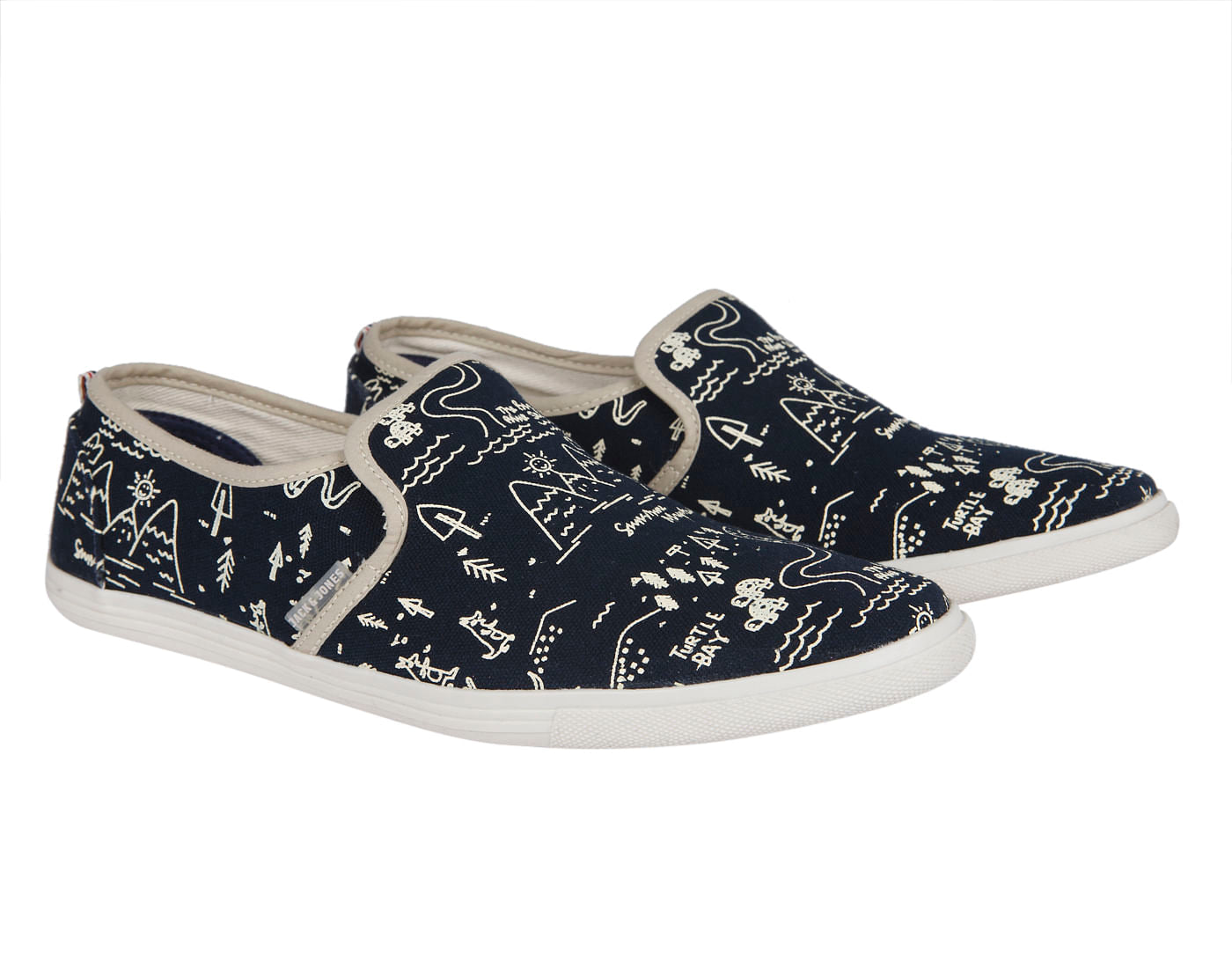 Blue Printed Slip Ons
