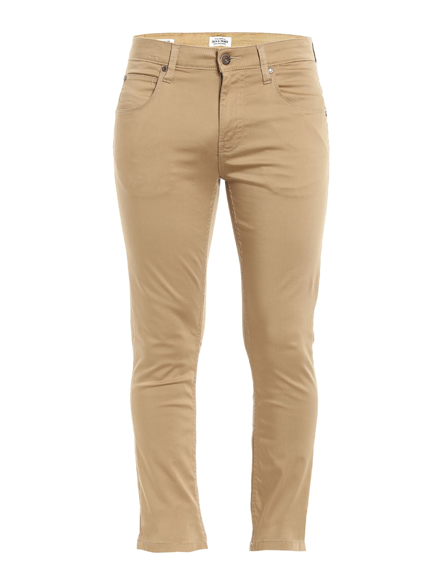 Beige Relaxed Straight Pants
