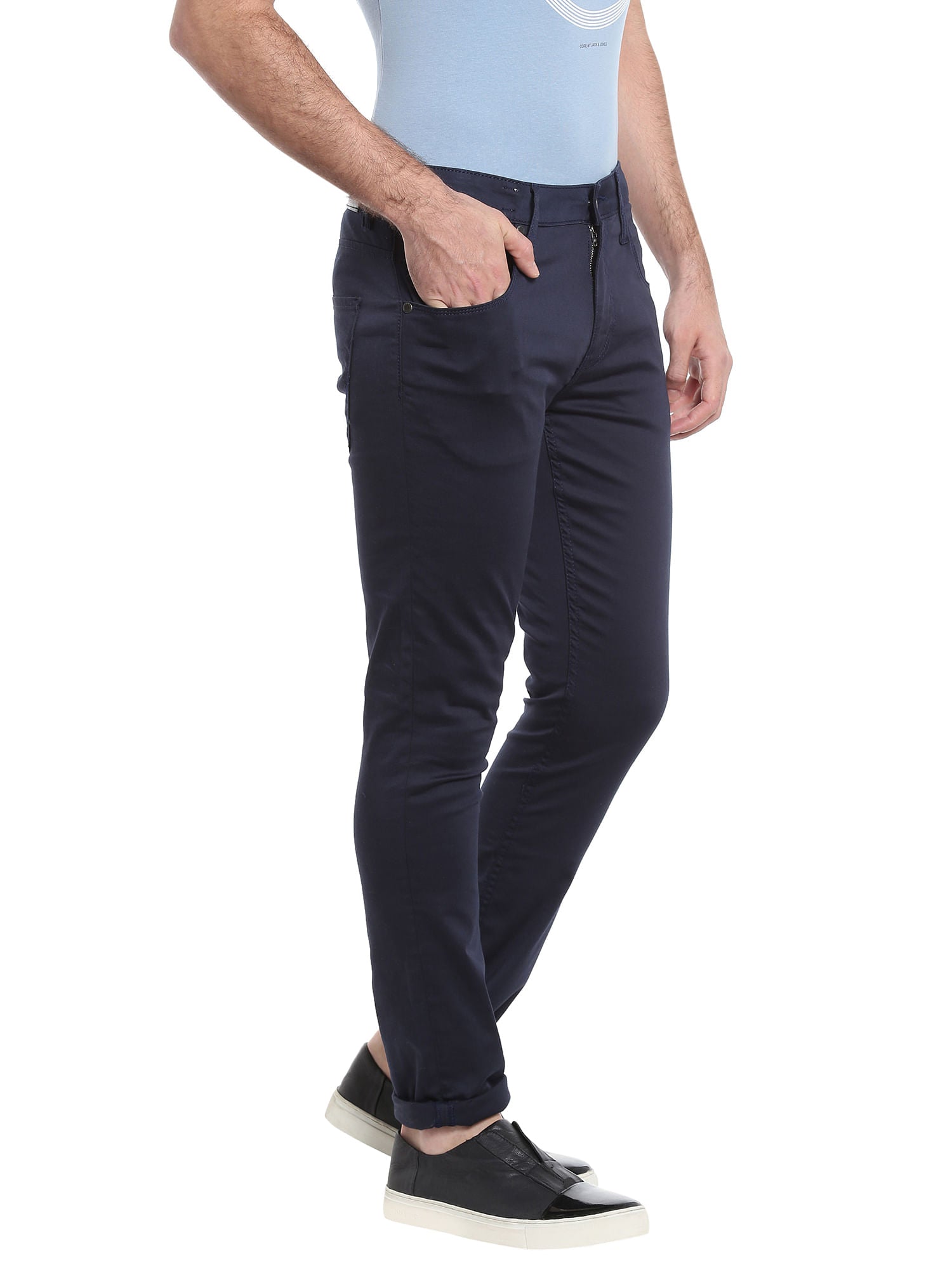 Navy Blue Relaxed Straight Pants