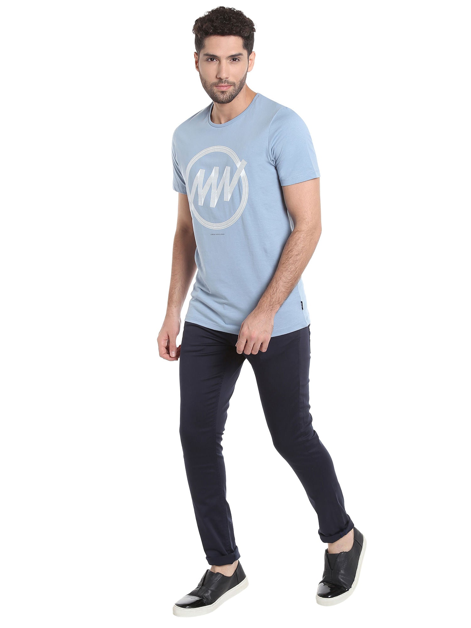 Navy Blue Relaxed Straight Pants