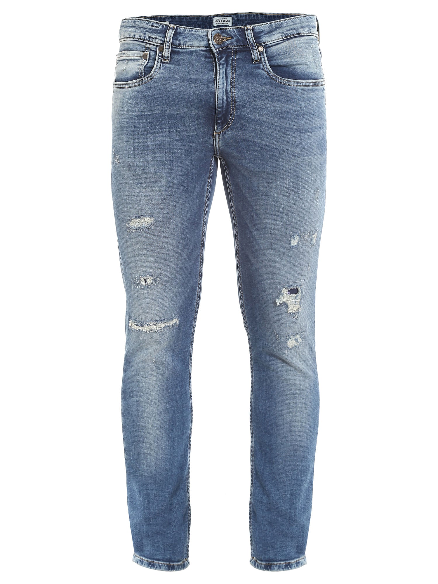Blue Ripped Slim Jeans