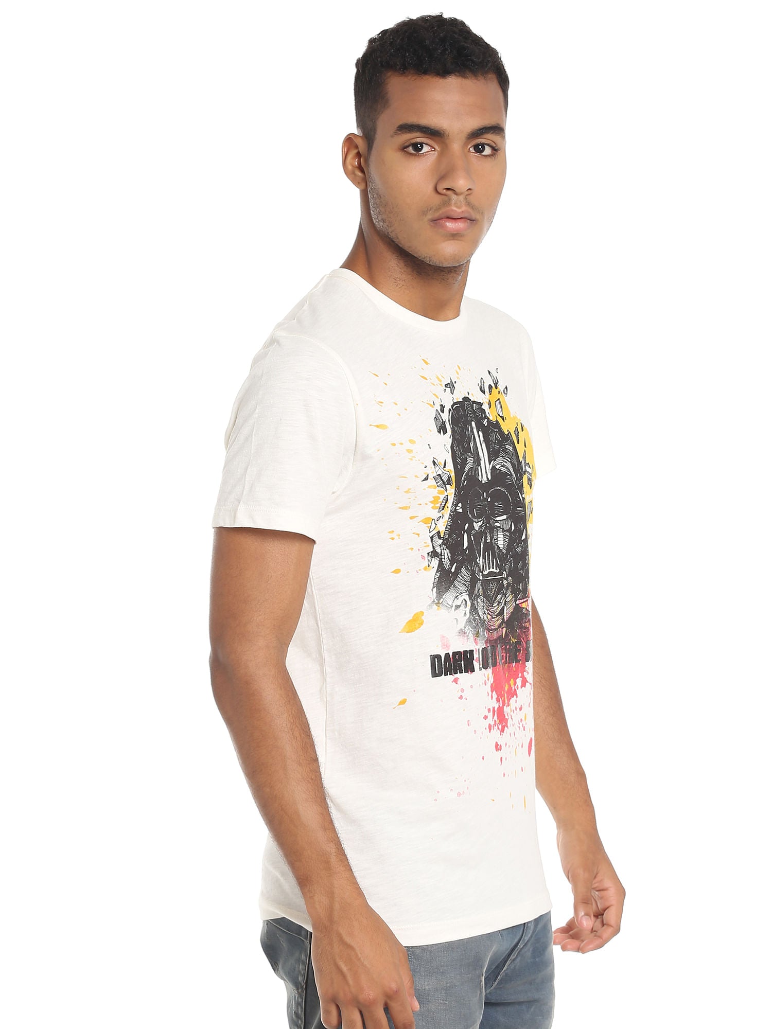 Darth Vader Print White T-Shirt