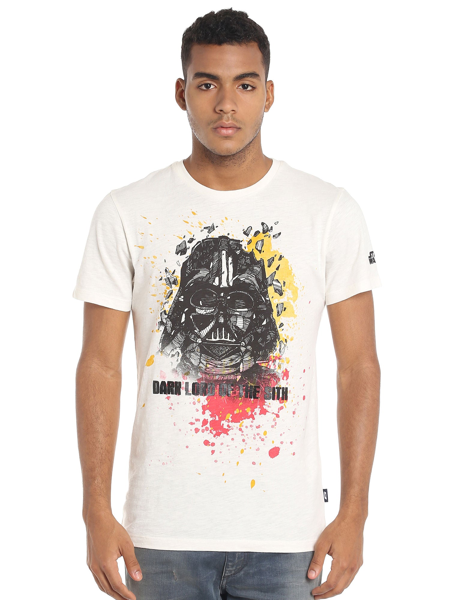 Darth Vader Print White T-Shirt