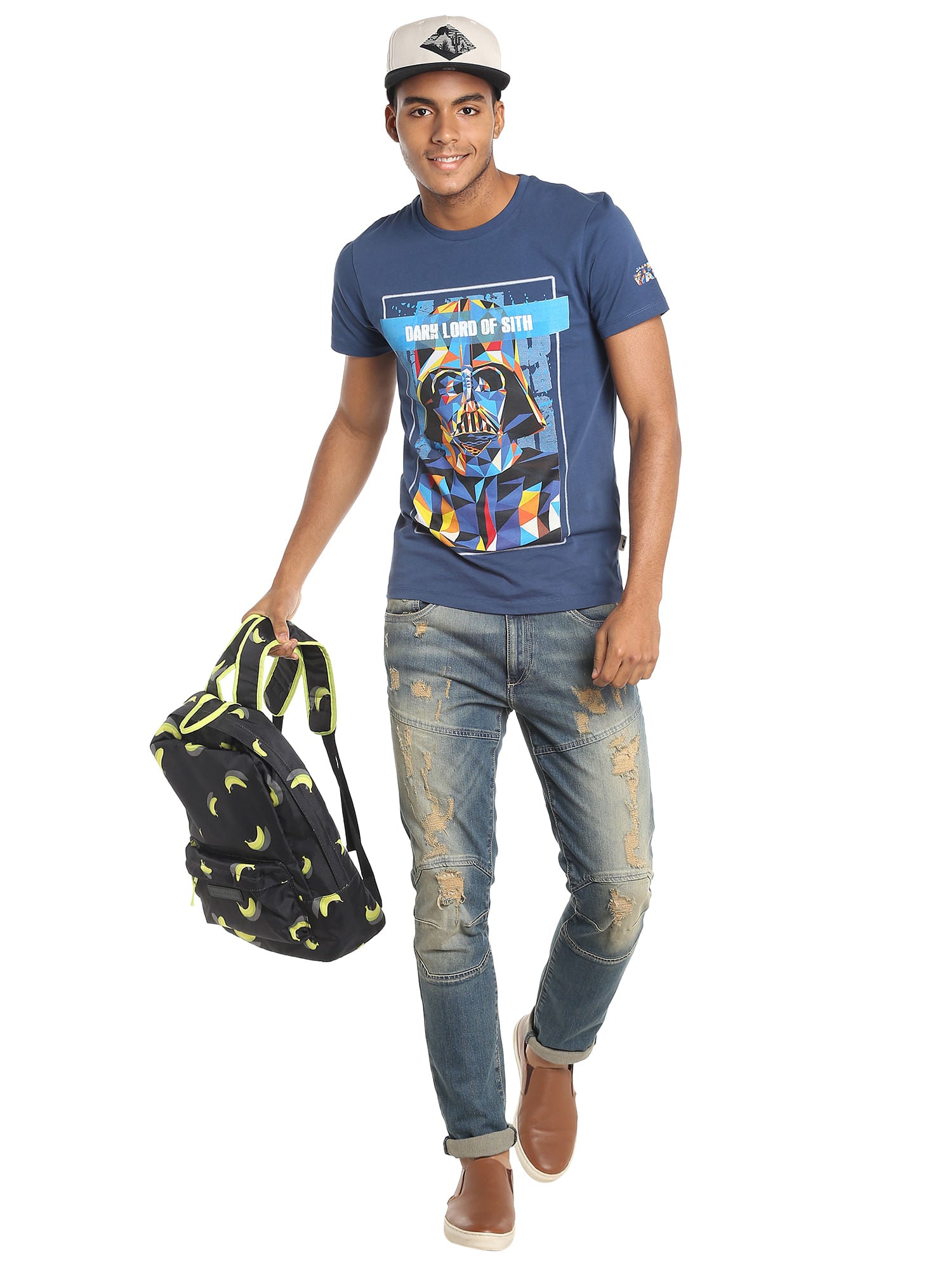 Darth Vader Print Blue T-Shirt
