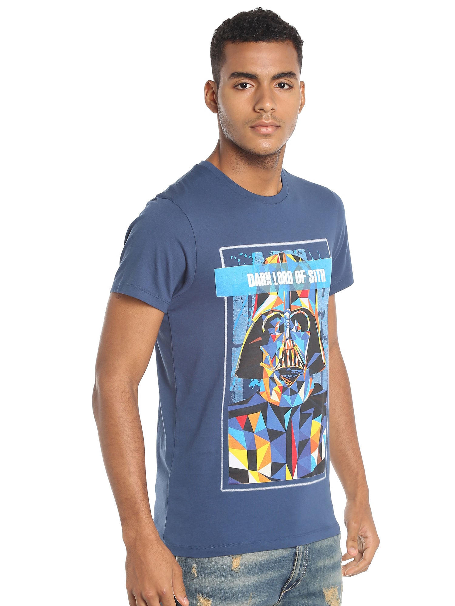 Darth Vader Print Blue T-Shirt