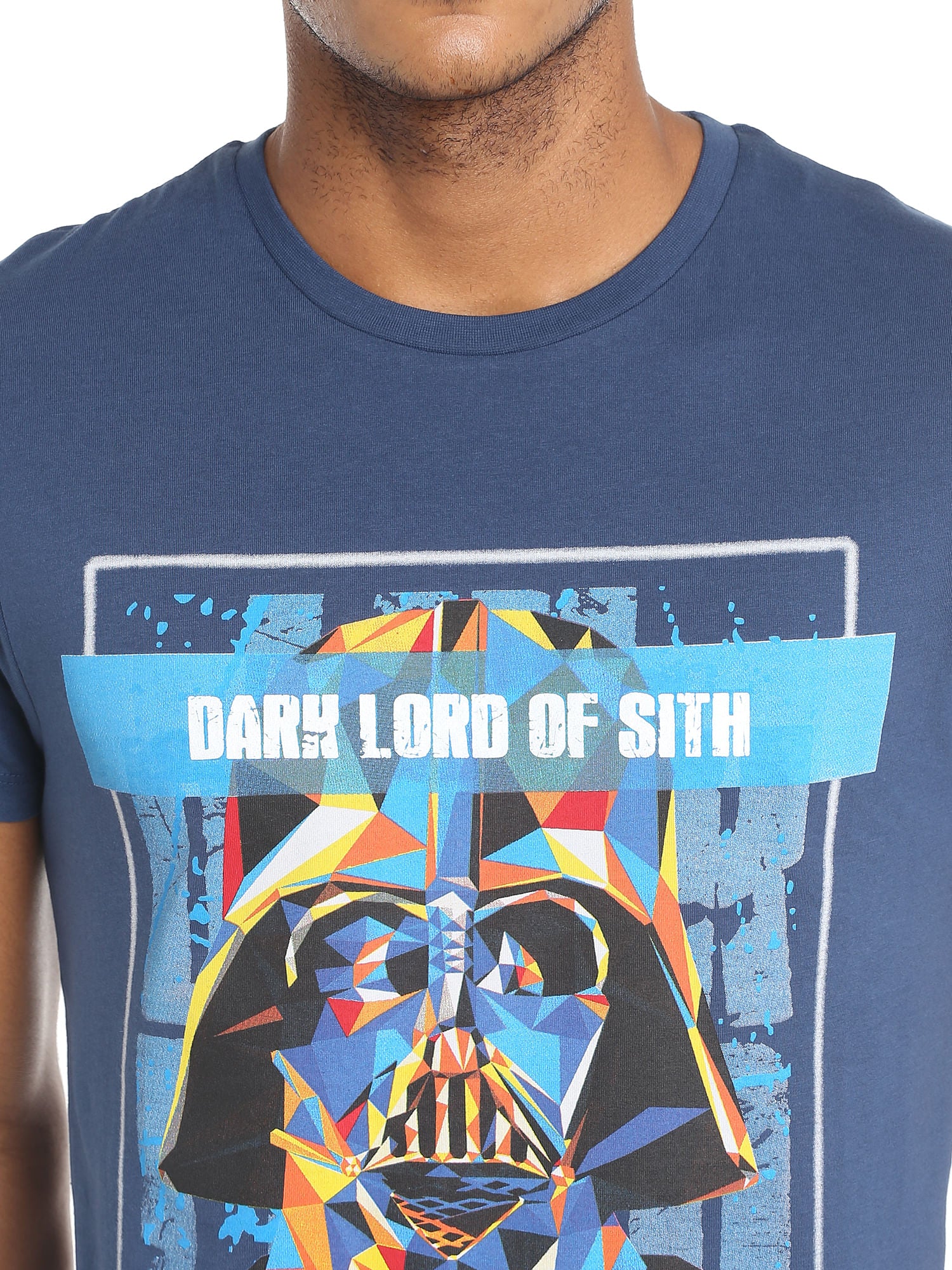 Darth Vader Print Blue T-Shirt