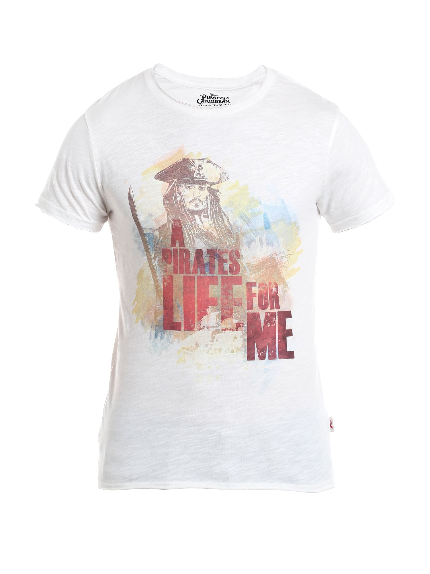 Pirates Of The Caribbean White Graphic Print T-Shirt