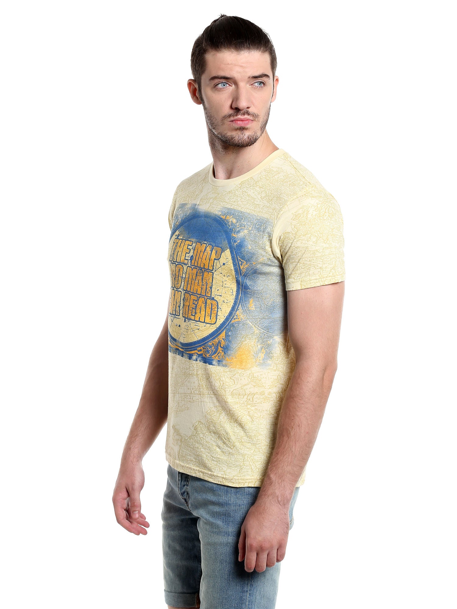Pirates Of The Caribbean Graphic Print Yellow T-Shirt