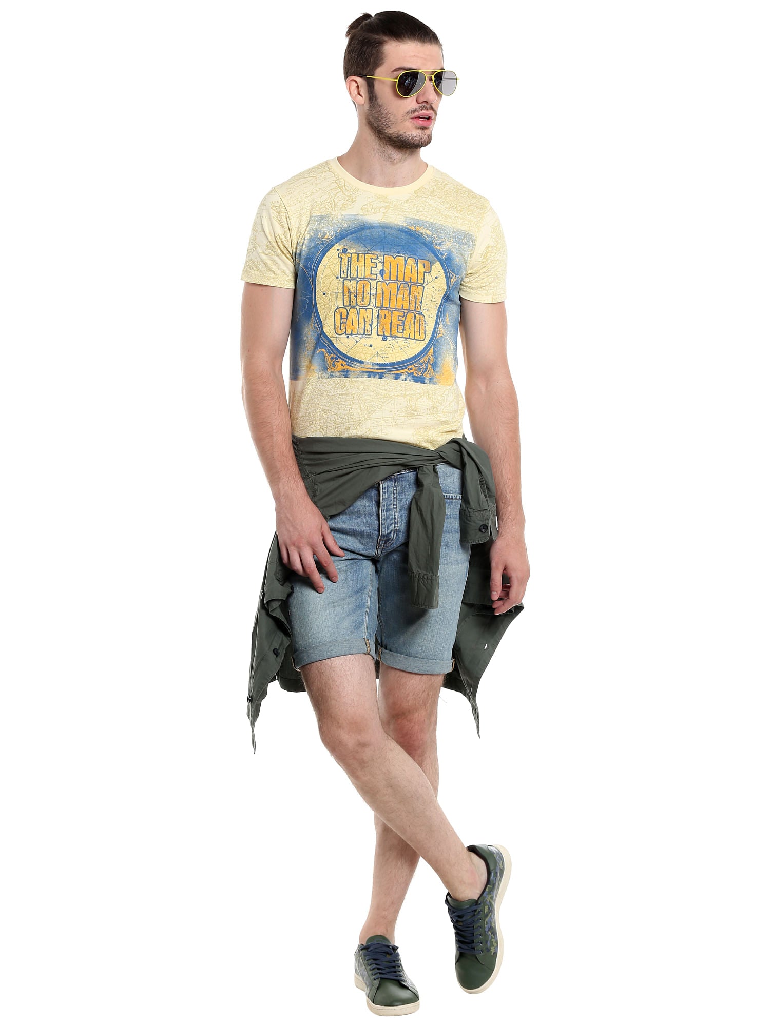 Pirates Of The Caribbean Graphic Print Yellow T-Shirt