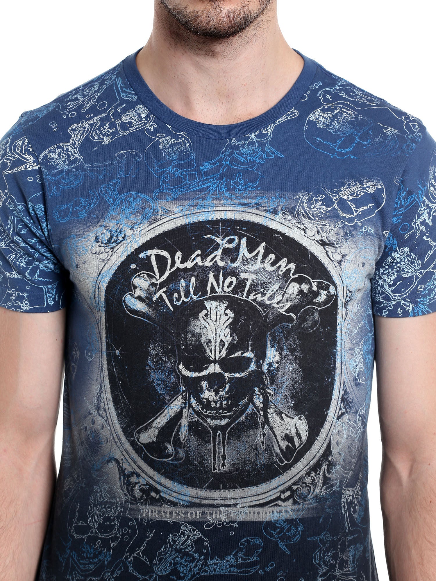 Pirates Of The Caribbean All Over Print Blue T-Shirt