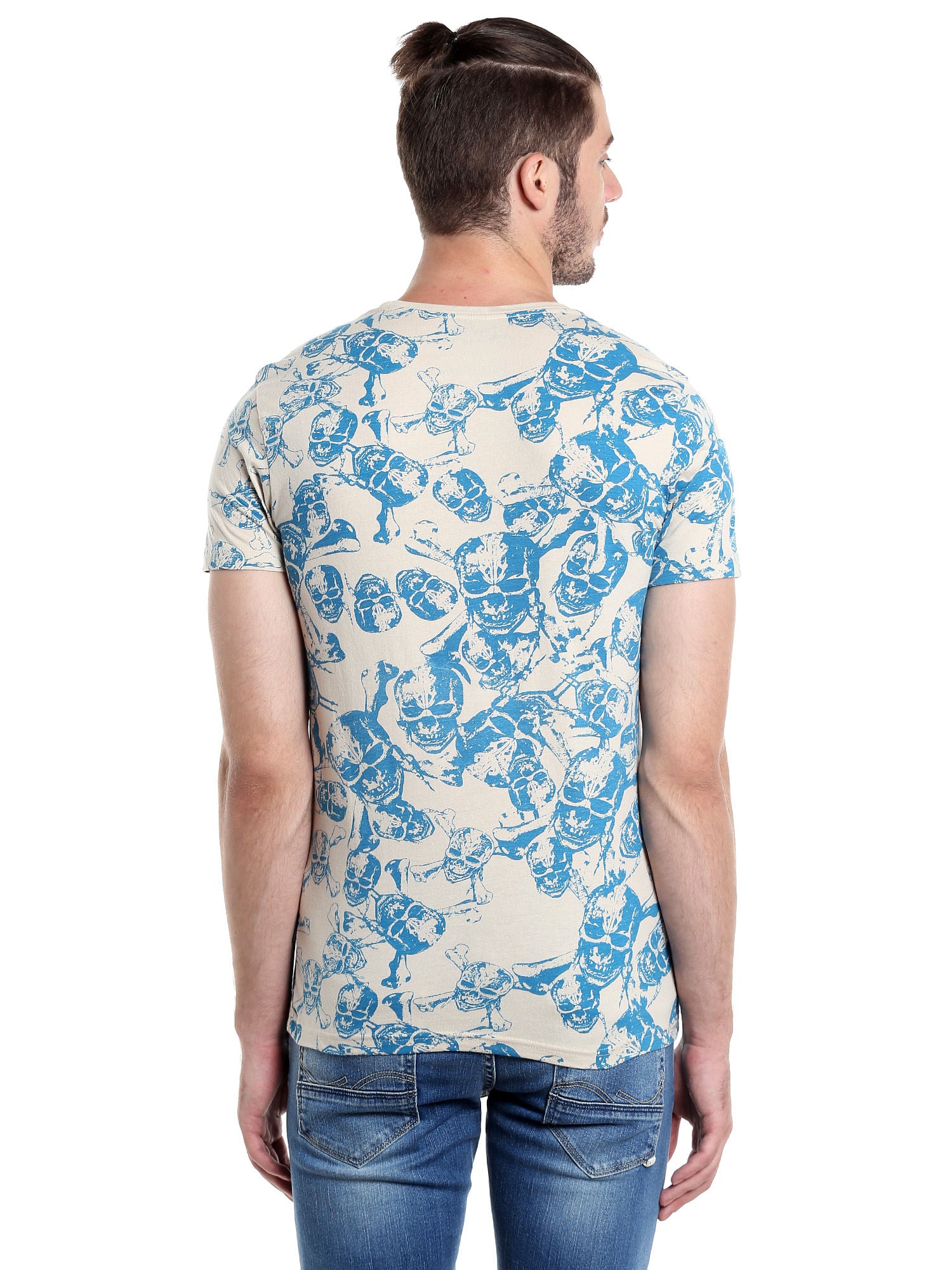 Pirates Of The Caribbean Printed Blue T-Shirt