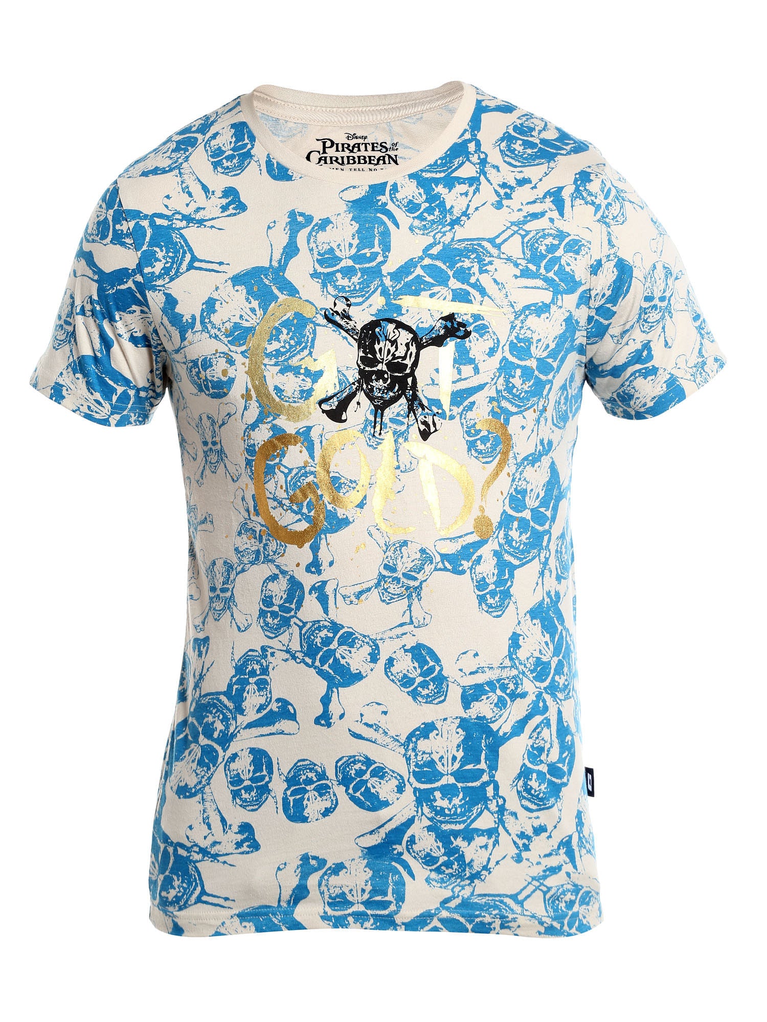 Pirates Of The Caribbean Printed Blue T-Shirt