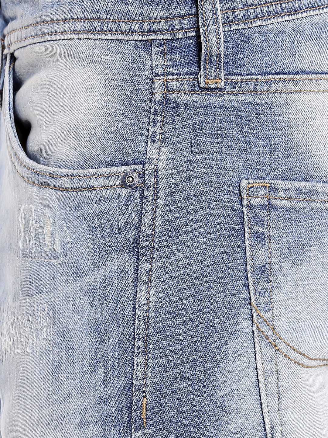 Blue Ripped Slim Fit Jeans