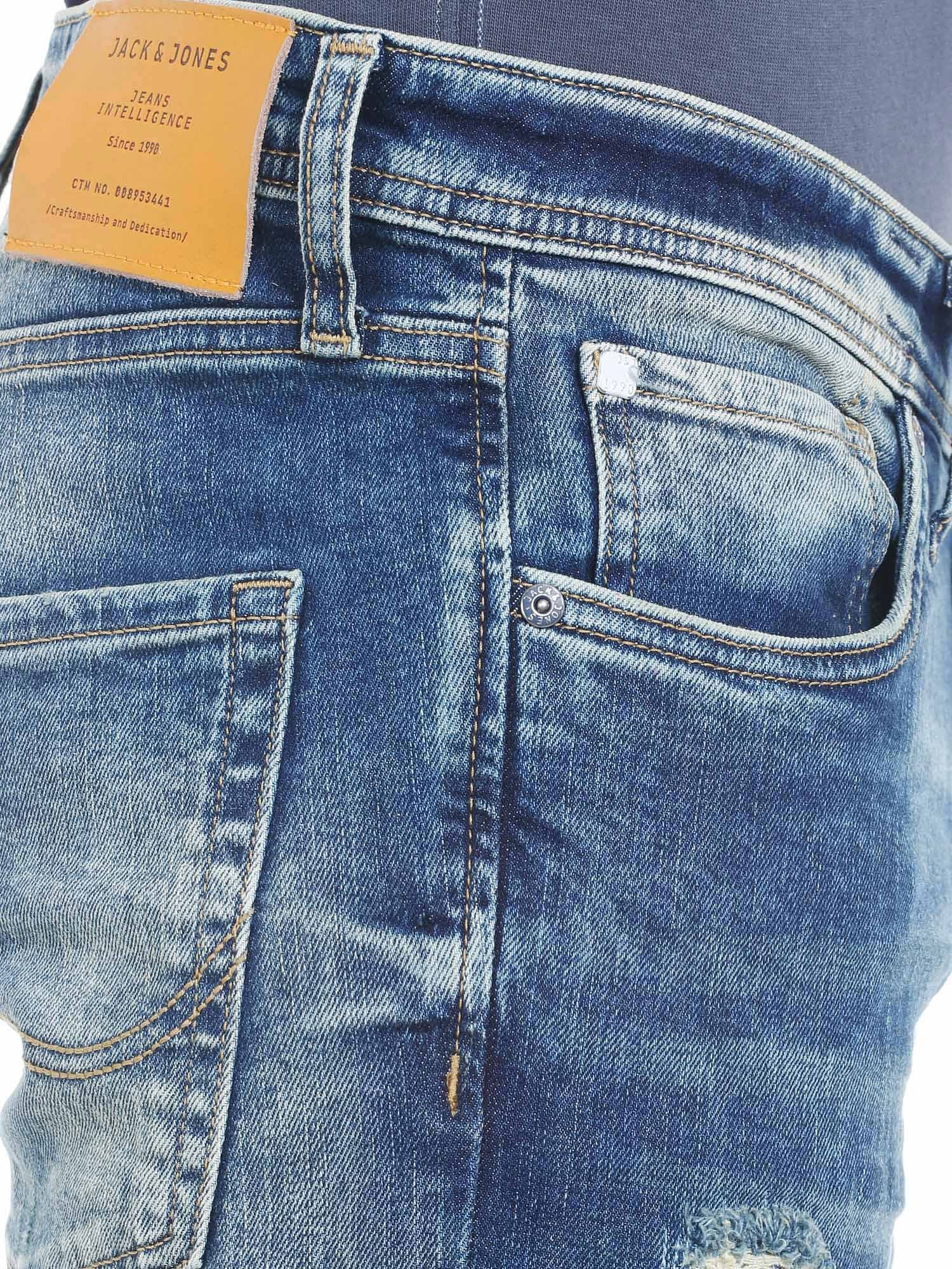 Blue Ripped Skinny Fit Jeans