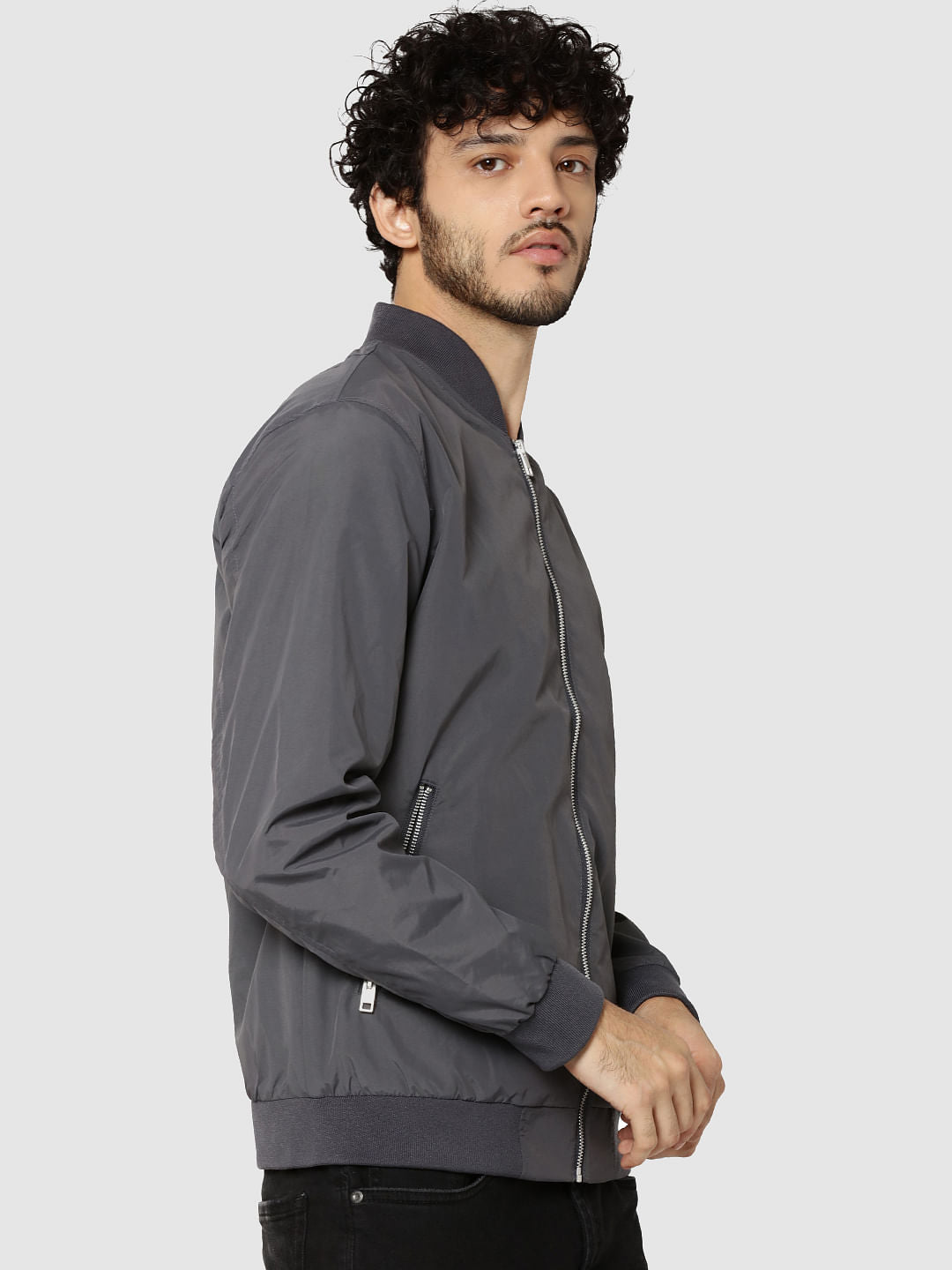 Grey Bomber Jacket