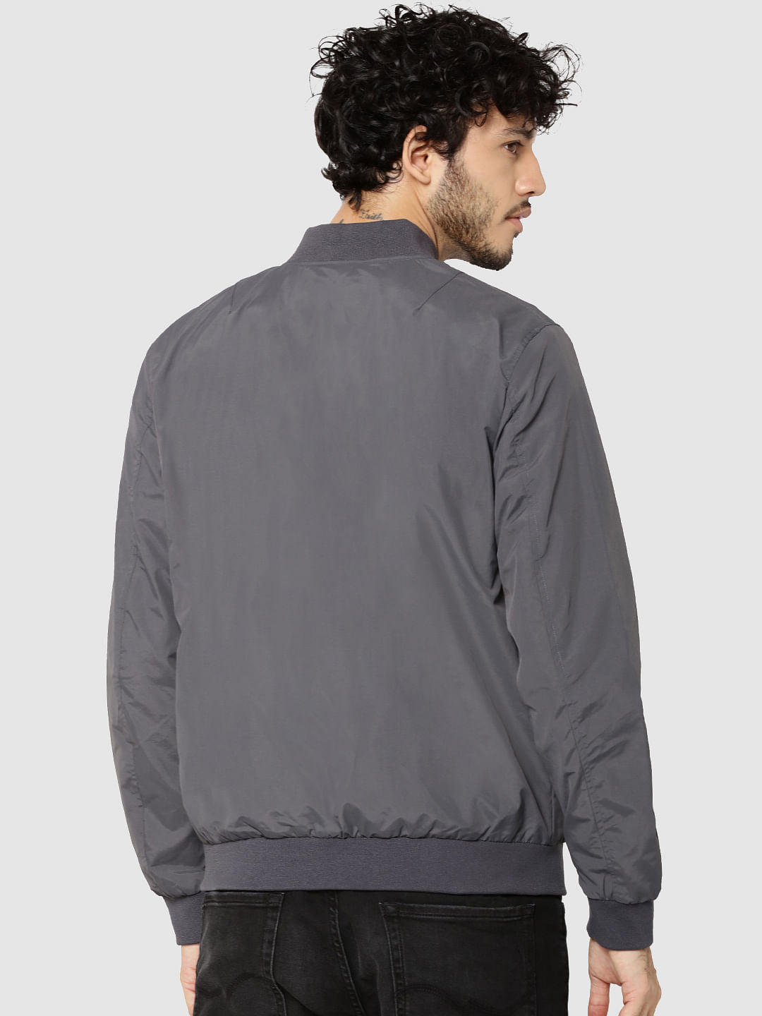 Grey Bomber Jacket