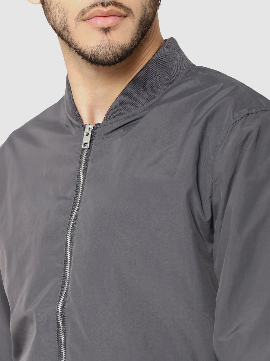 Grey Bomber Jacket