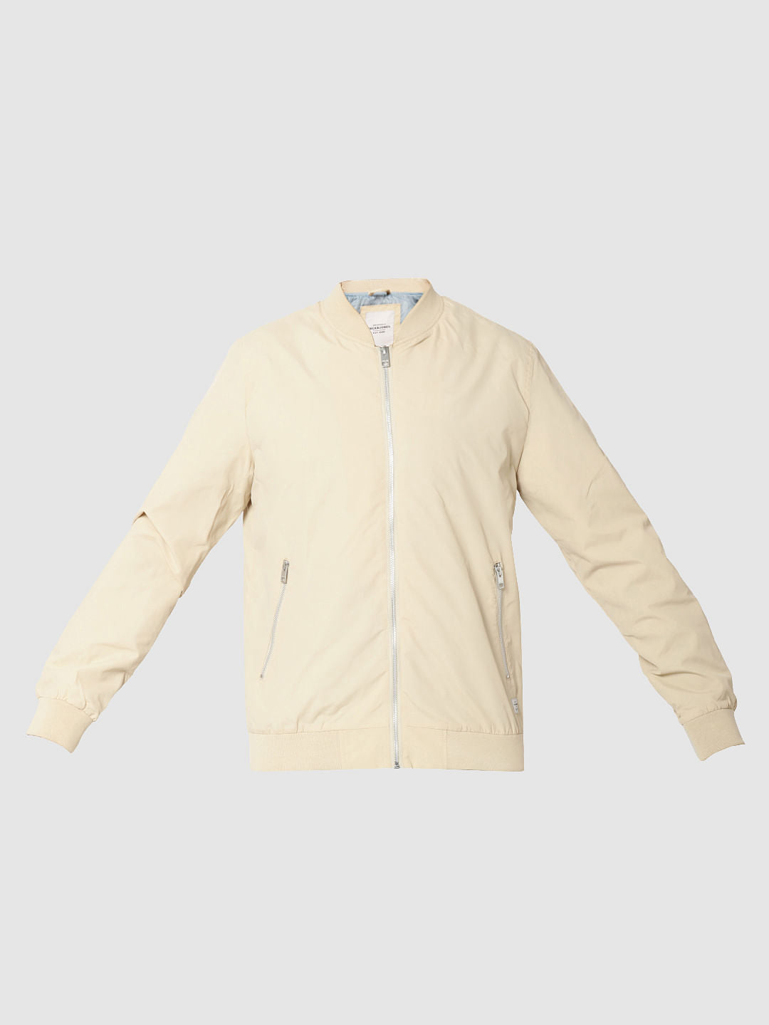 Beige Bomber Jacket