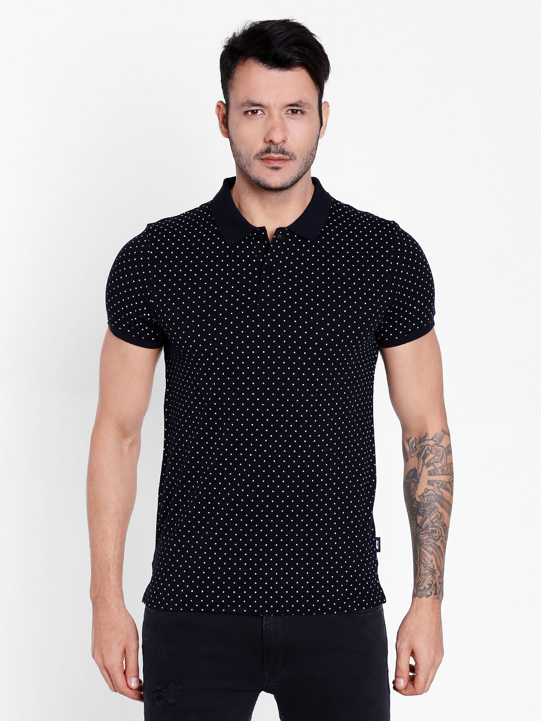 Blue Polka Dot Polo T-Shirt