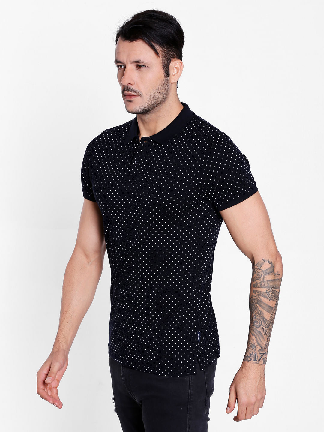 Blue Polka Dot Polo T-Shirt