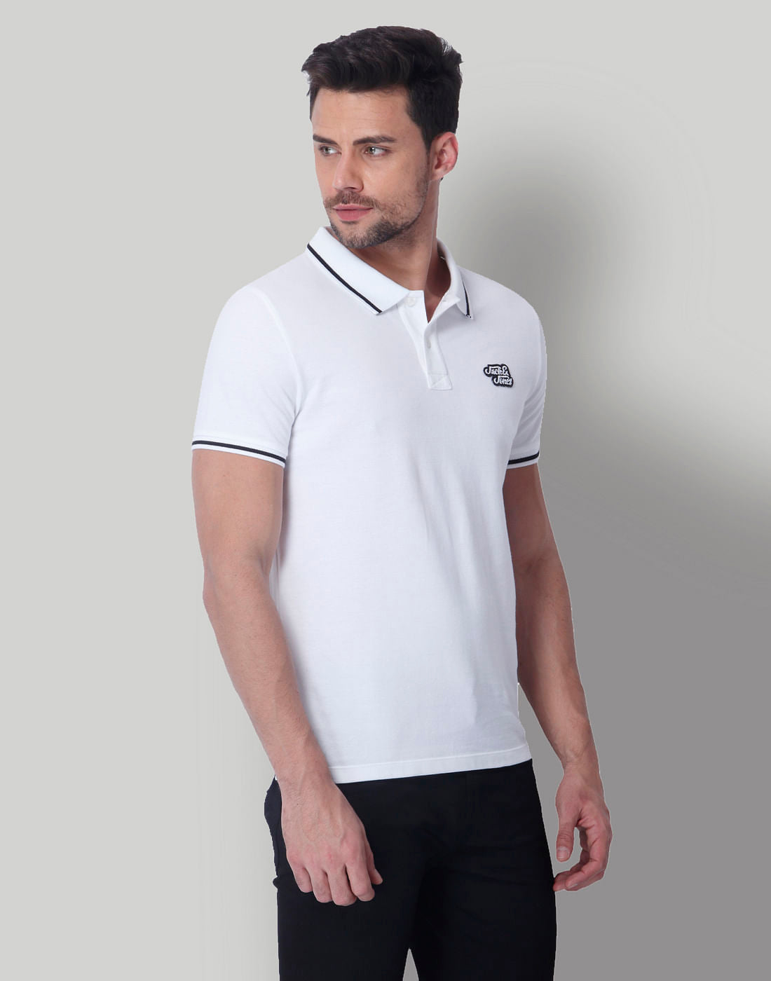 White Polo Neck T-Shirt