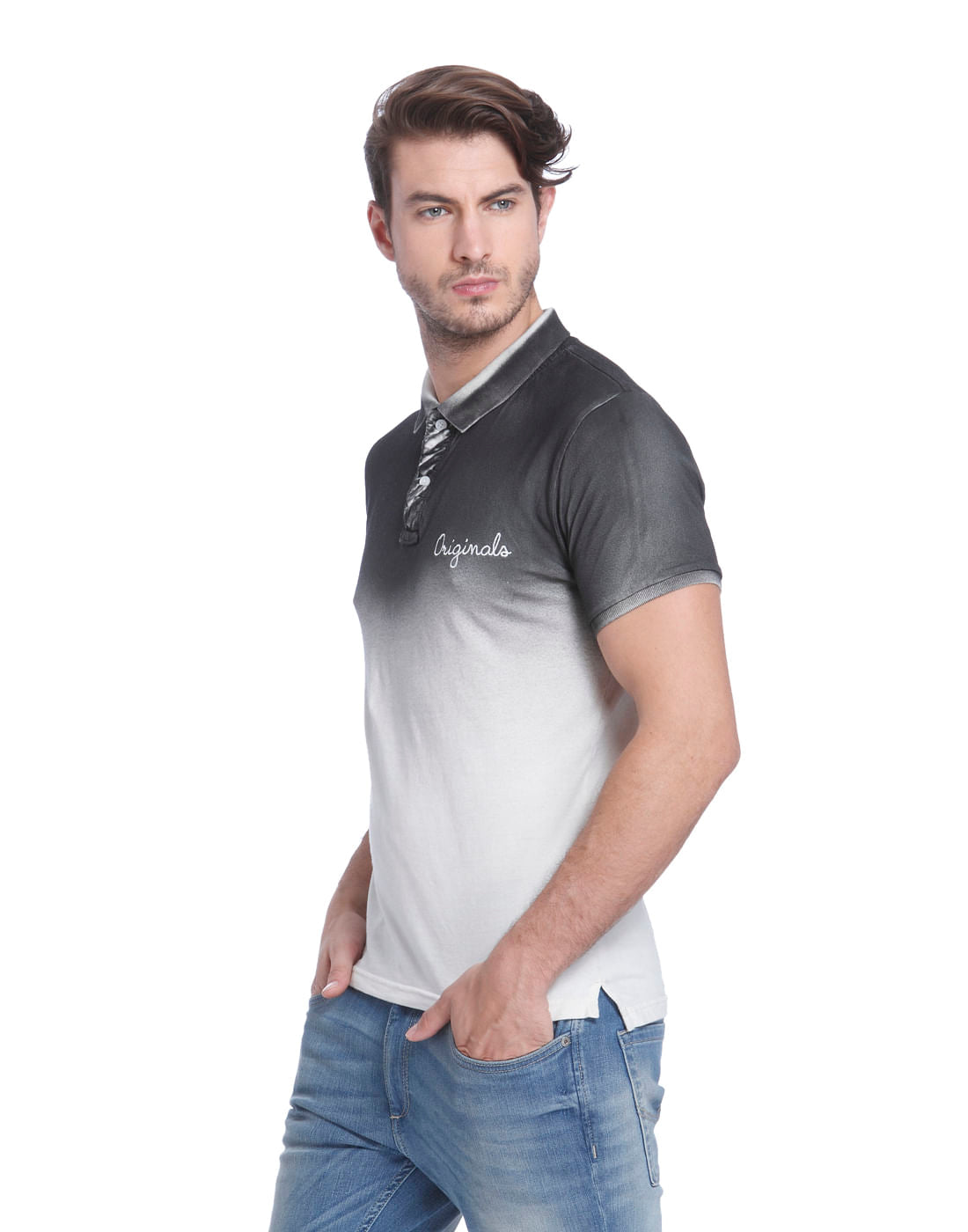 White Ombre Polo T-Shirt
