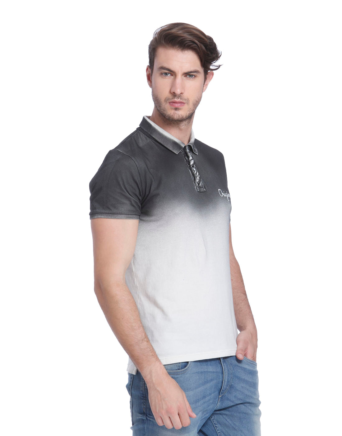 White Ombre Polo T-Shirt