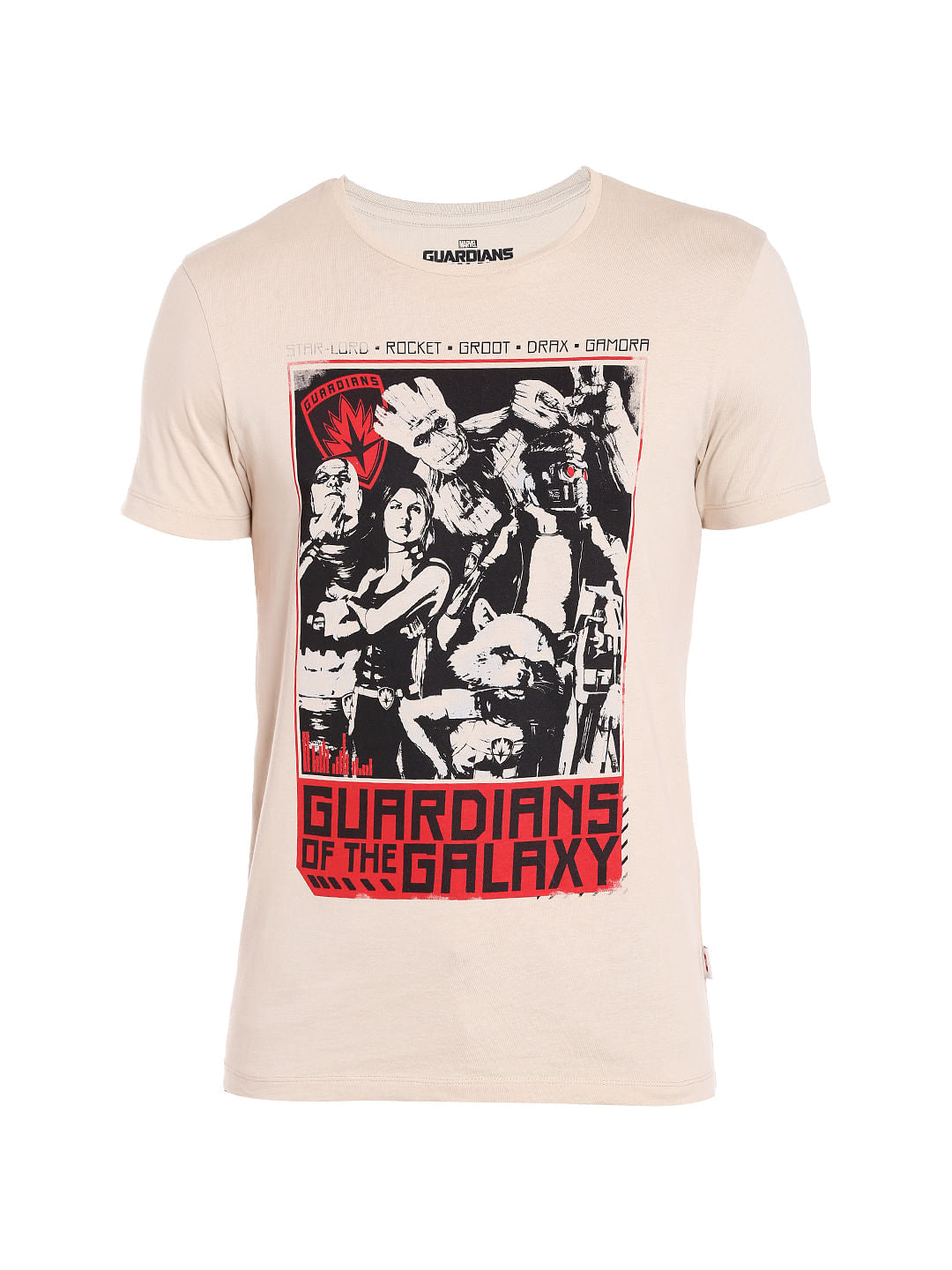 X Guardians Of The Galaxy Graphic Print Beige Crew Neck T-Shirt