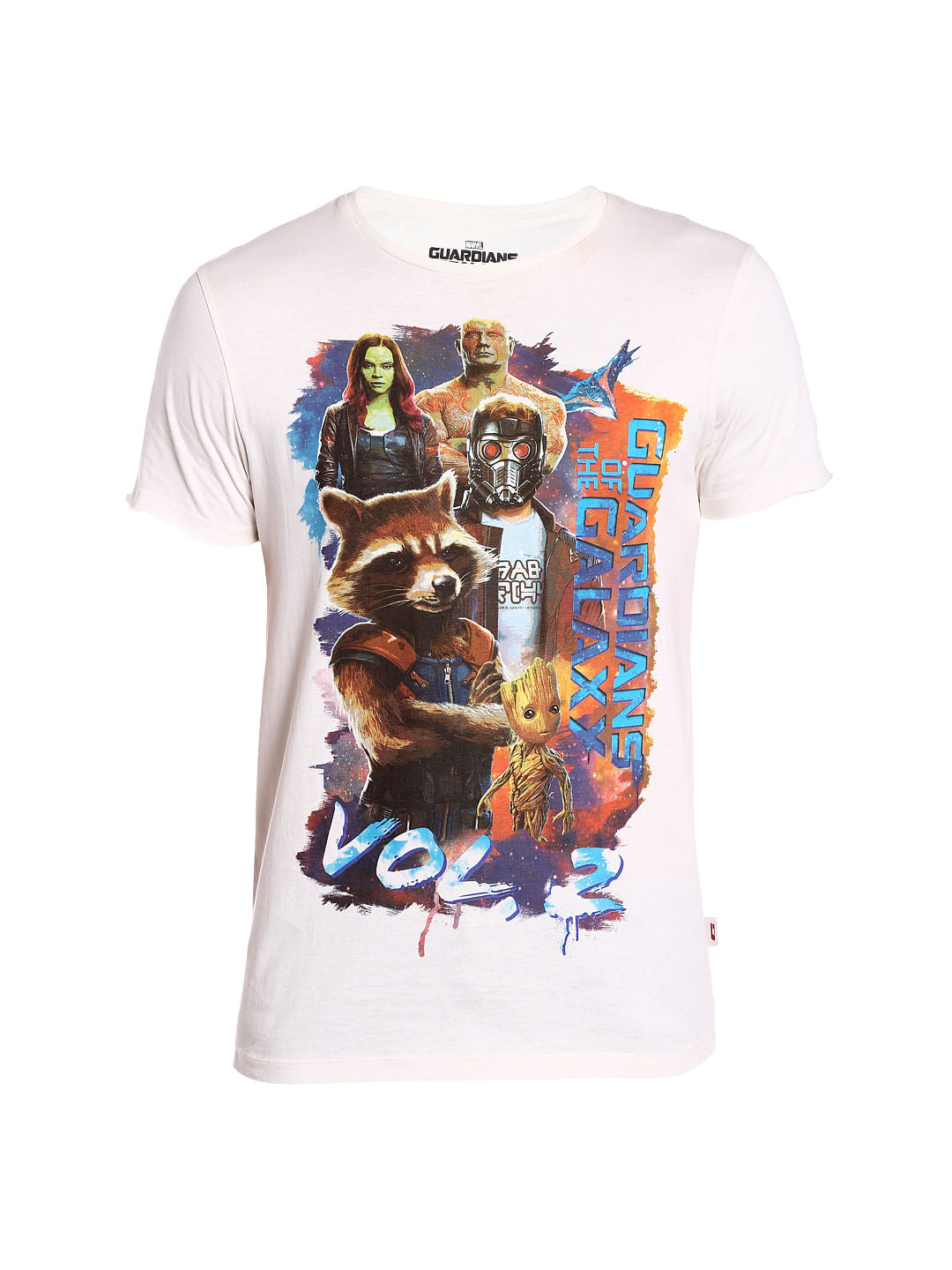 X Guardians Of The Galaxy Graphic Print White Crew Neck T-Shirt