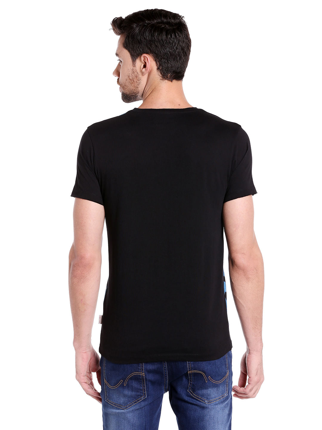 X Guardians Of The Galaxy Groot Print Black & Blue Crew Neck T-Shirt