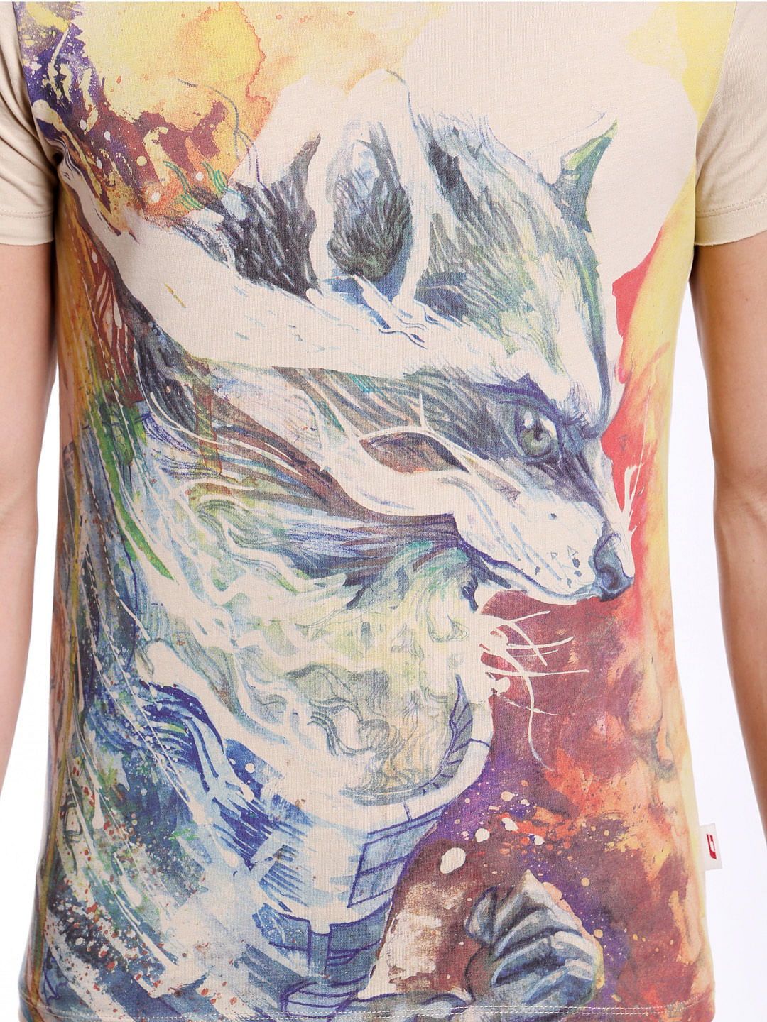 X Guardians Of The Galaxy Beige Graphic Print Crew Neck T-Shirt